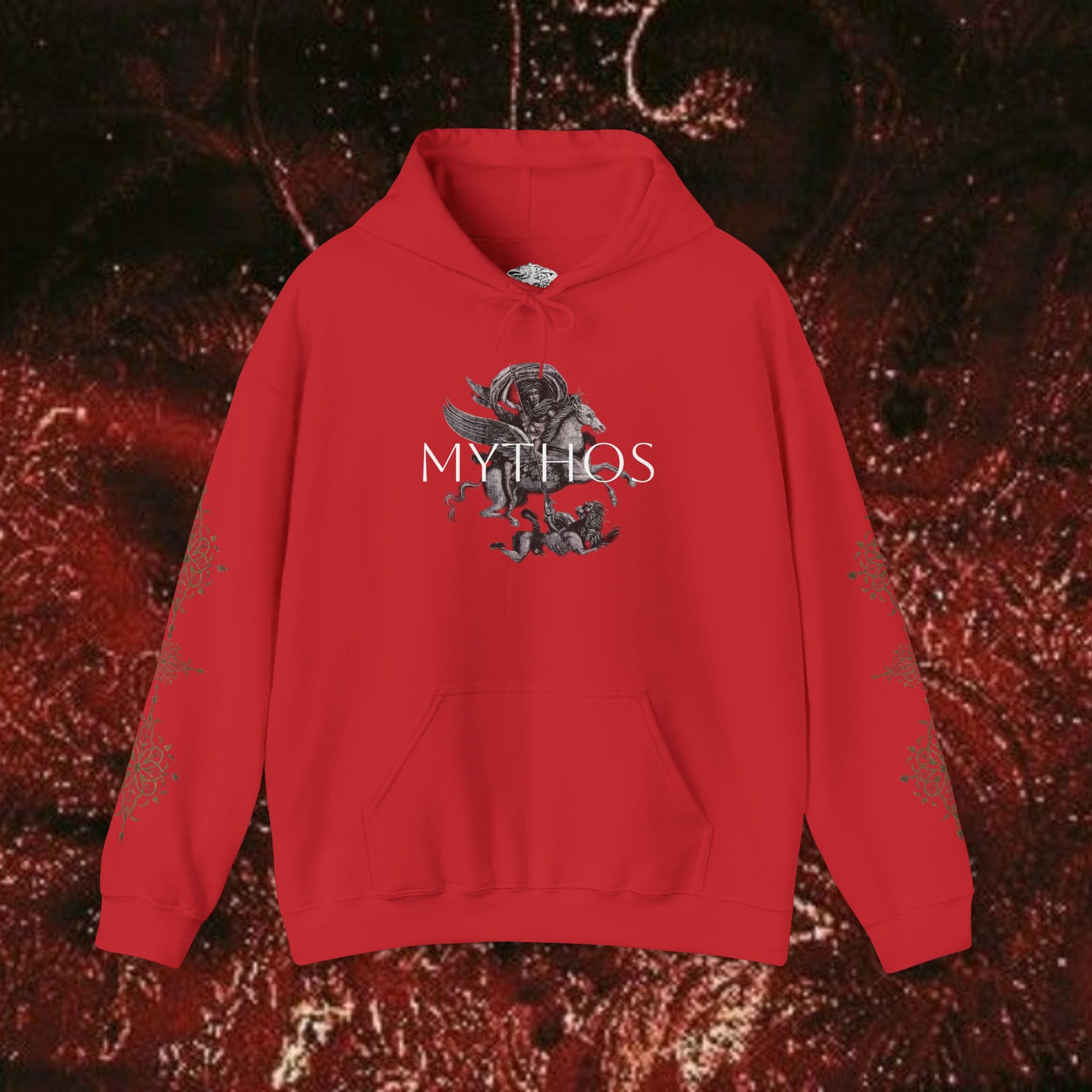 Warrior's Mythos Hooded Sweatshirt, Cozy Classically-Inspired Hoodie