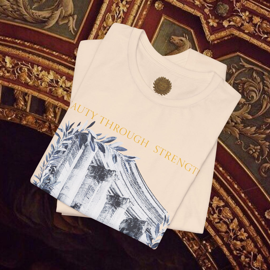 Beauty Through Strength Classically-Inspired Cotton Graphic T-Shirt