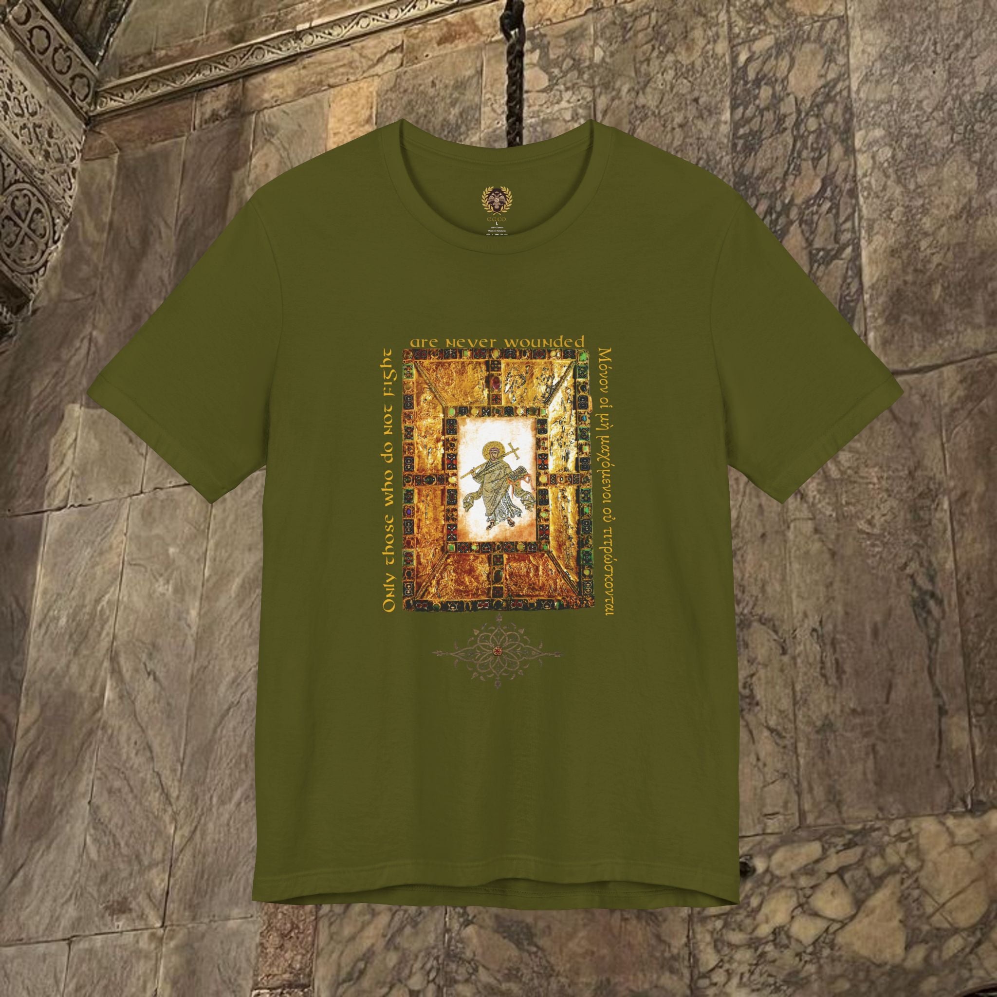 The Scholar's Manuscript Byzantine Inspired Medieval Cotton Graphic T-Shirt