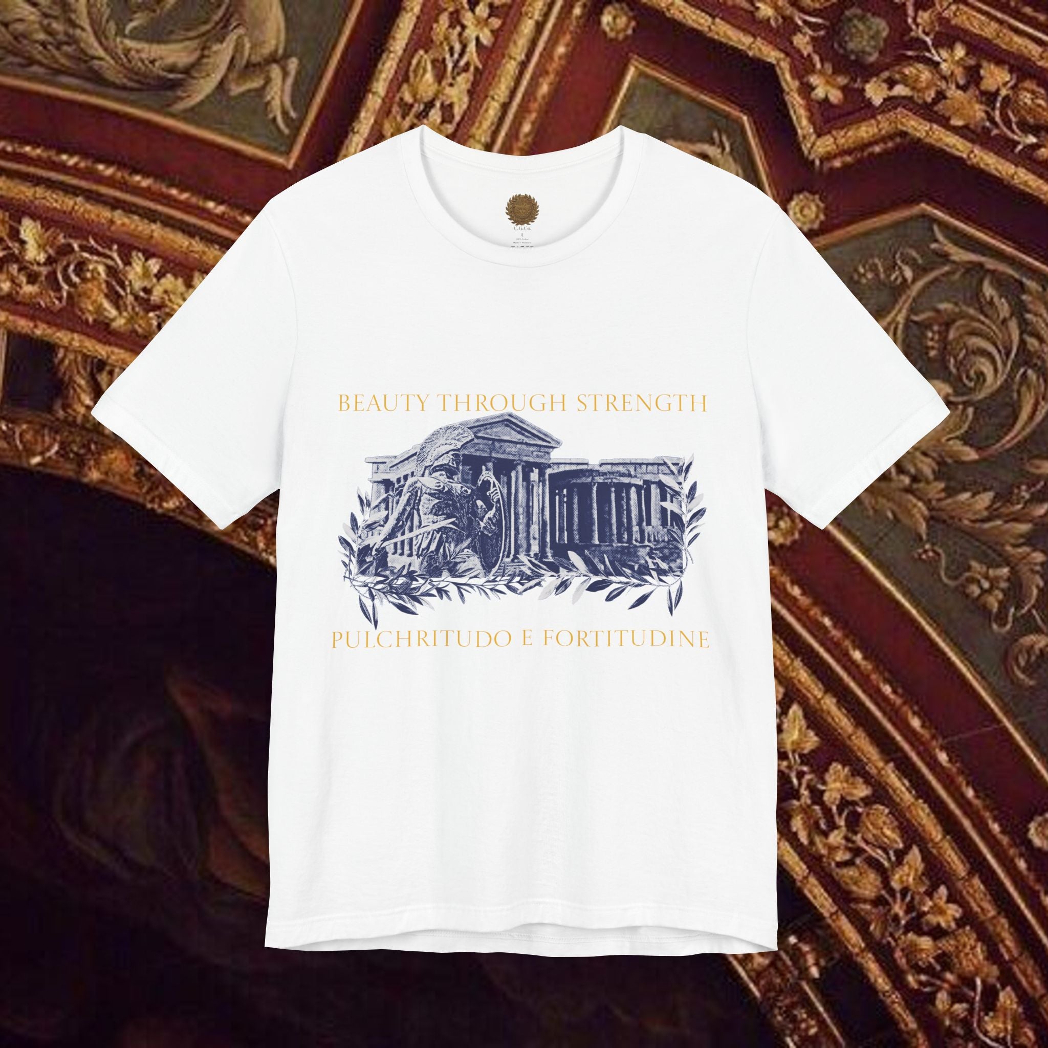 Guardian of the Temple Classically- Inspired Cotton Graphic T Shirt