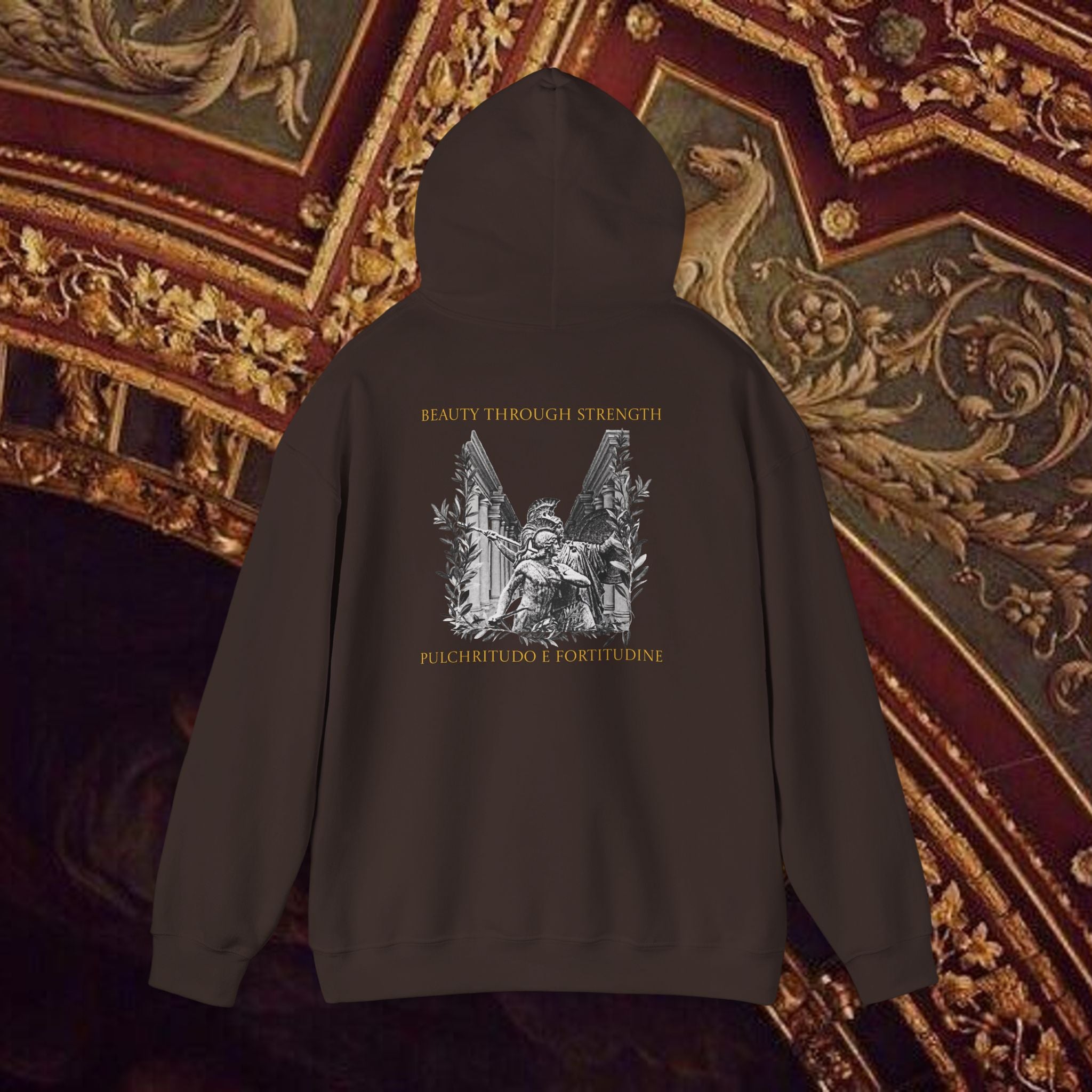 The Goddess's Protection Classically-Inspired Cotton Graphic Hoodie Back Version