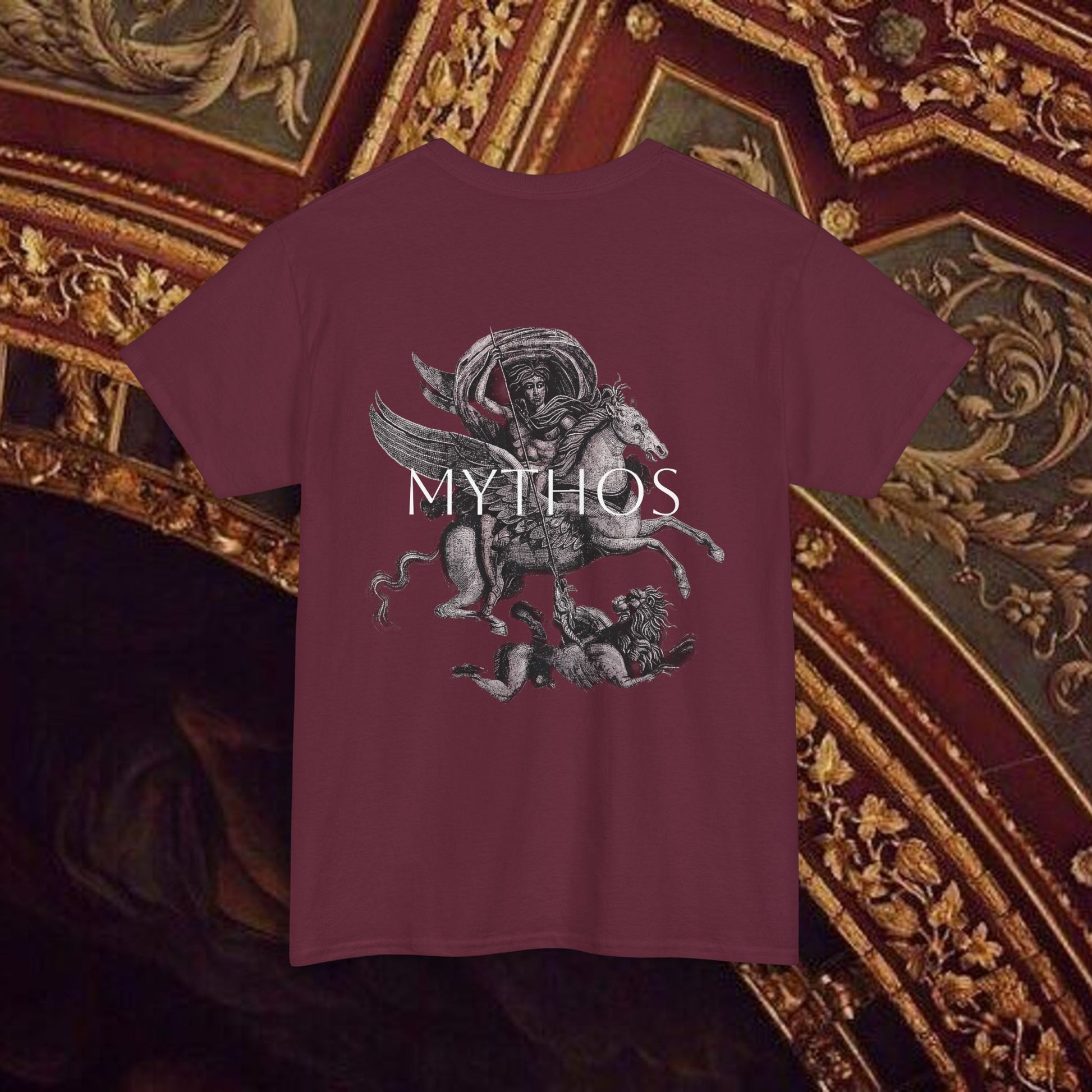 Warrior's Mythos Unisex Tee, Graphic Tee, Mythological Style Shirt Back Version
