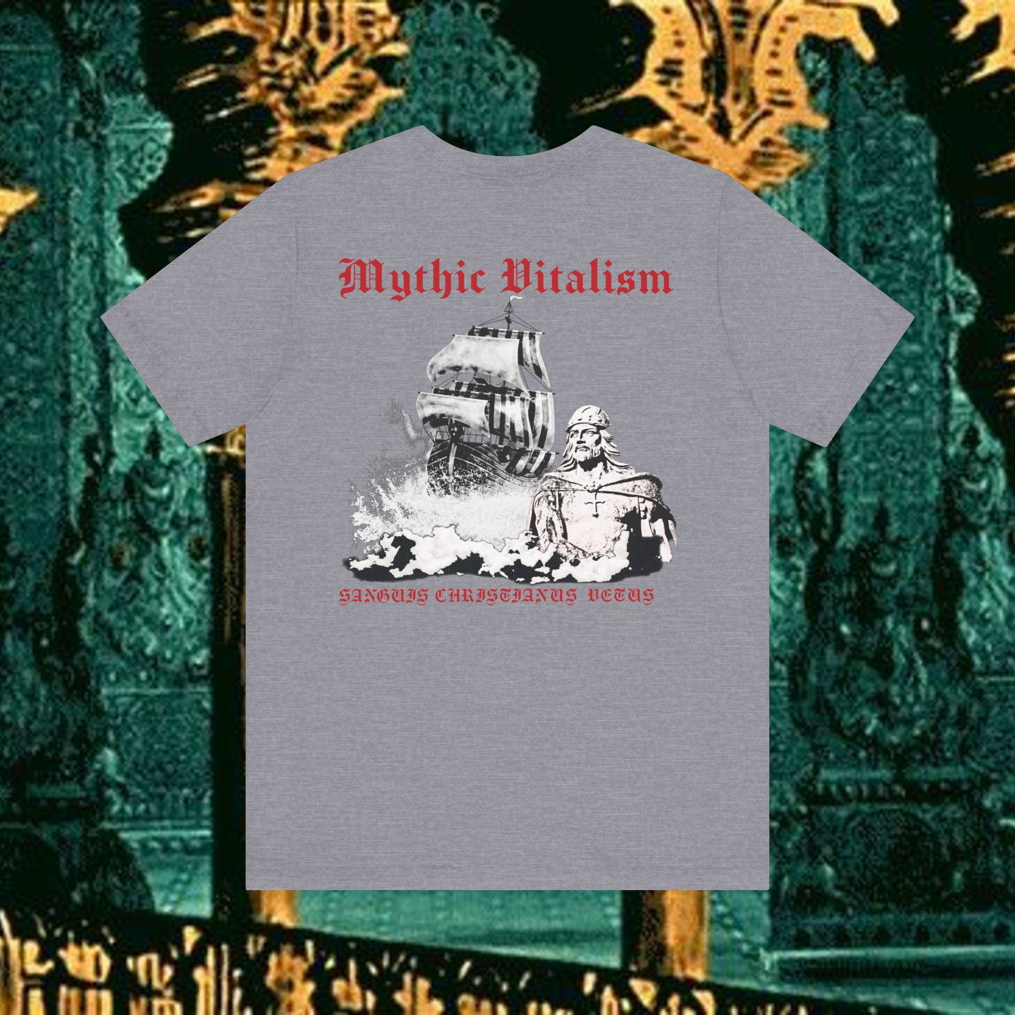 Mythic Vitalism, Sanguis Christianus Vetus Exploration and Adventure Inspired Graphic T Shirt Back Version