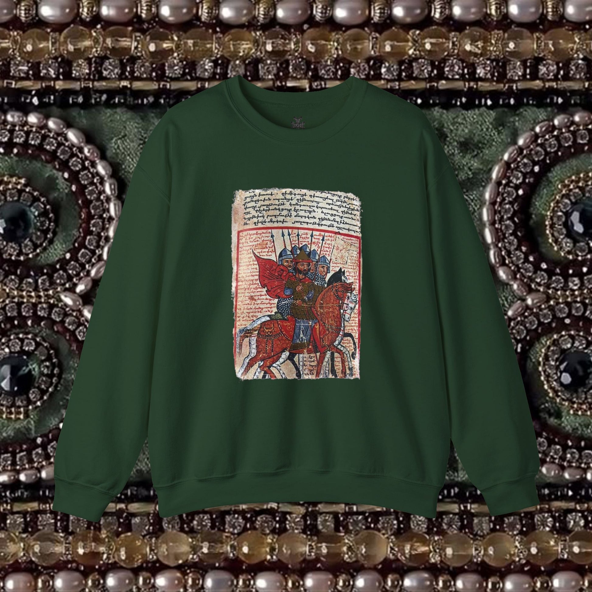 Medieval Warriors Armenian Manuscript Unisex Crewneck Sweatshirt