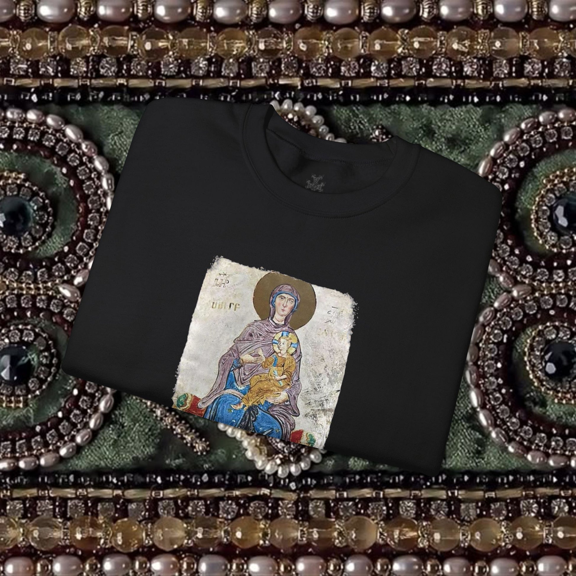 Virgin and Christ Armenian Manuscript Unisex Crewneck Sweatshirt