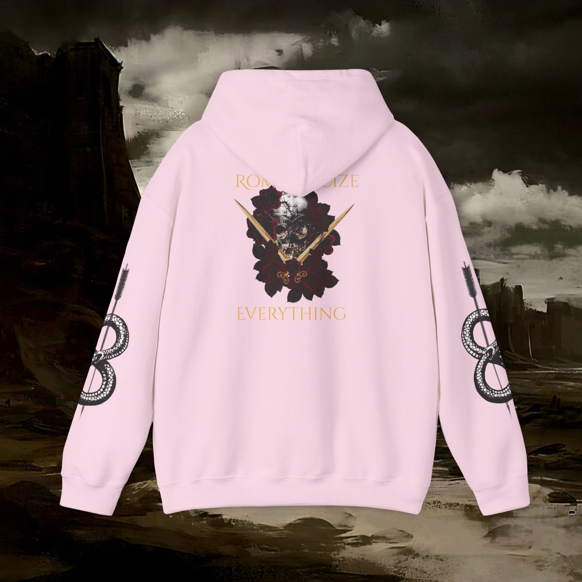 The Barbarian's Fate Medieval Dark Fantasy Inspired Graphic Hoodie back version