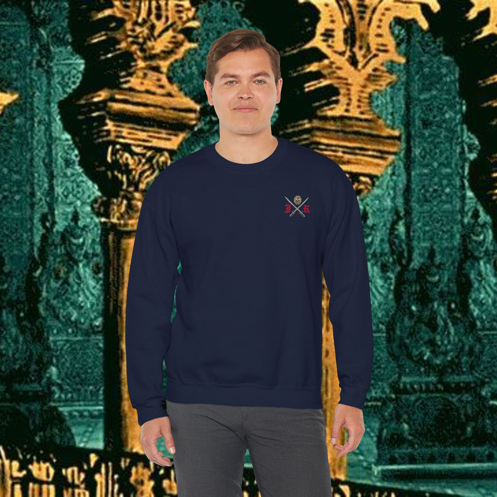 Mythic Vitalism, Sanguis Christianus Vetus Exploration and Adventure Inspired Crewneck Sweatshirt – Back Version