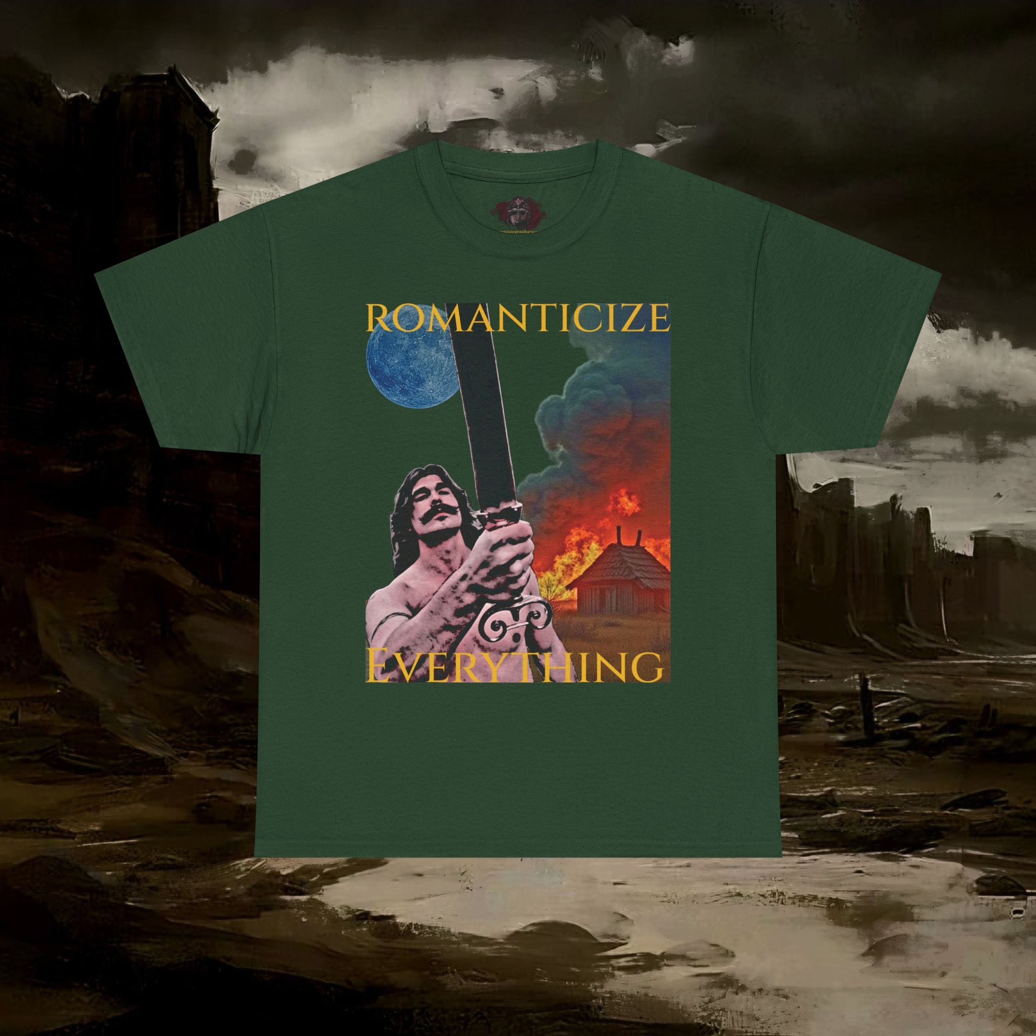 The Barbarian's Mirror Unisex Tee with Vintage Design Casual Wear, Everyday Style