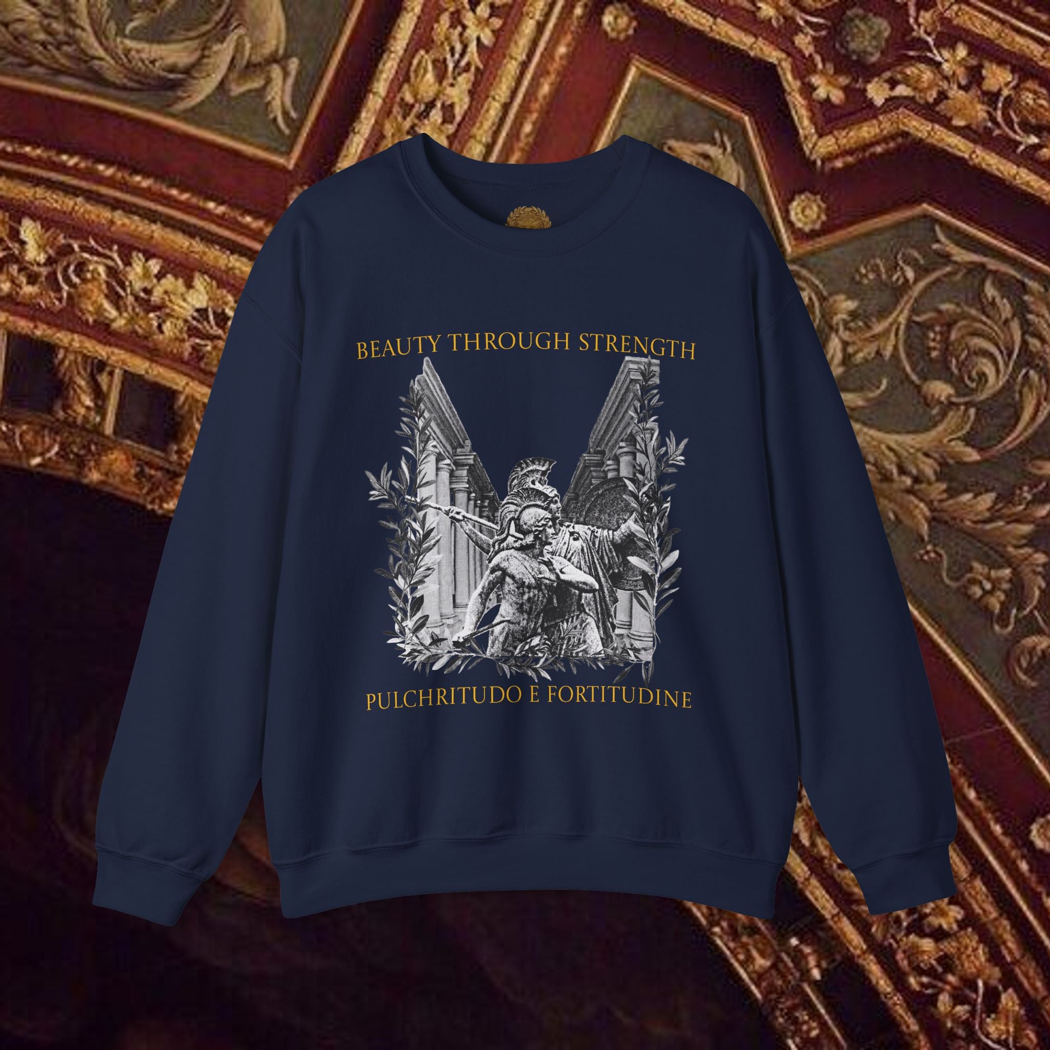 The Goddess's Protection Classically-Inspired Cotton Graphic Sweatshirt