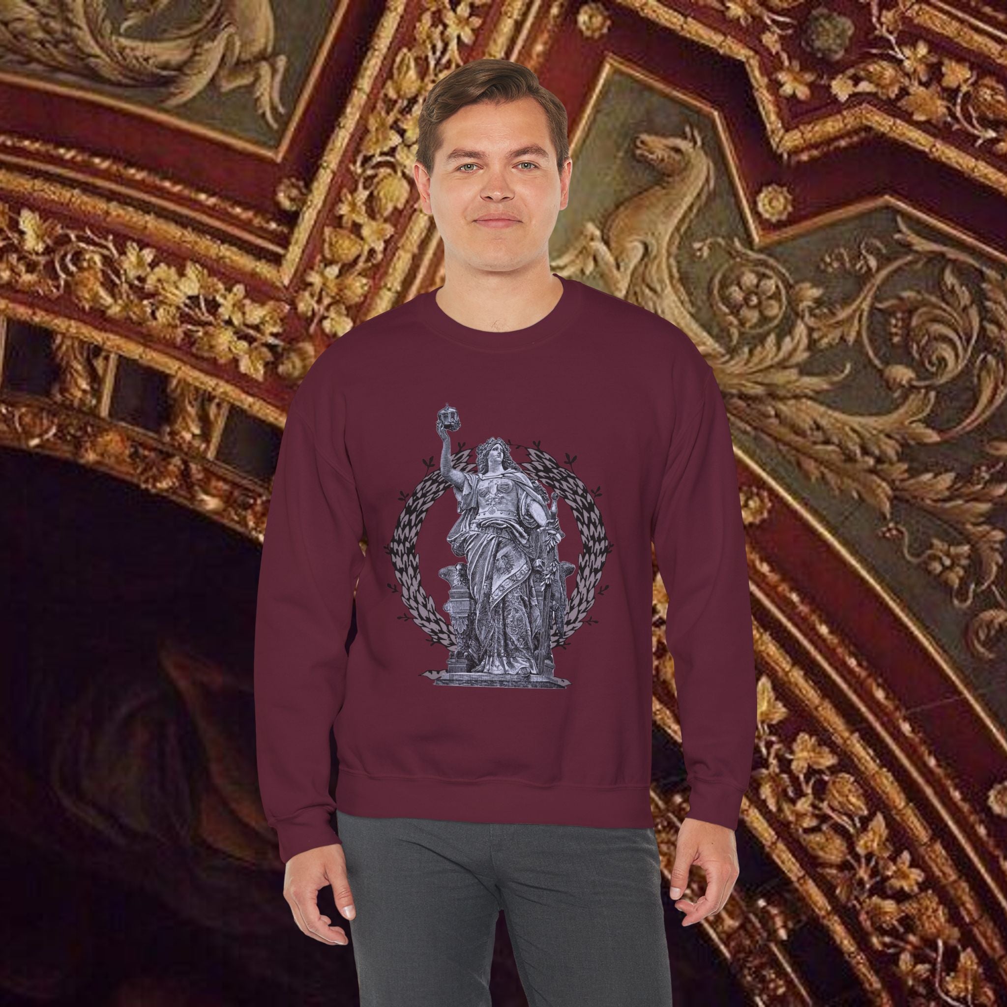 Goddess Victory Neo-Classical Crewneck Sweatshirt piece