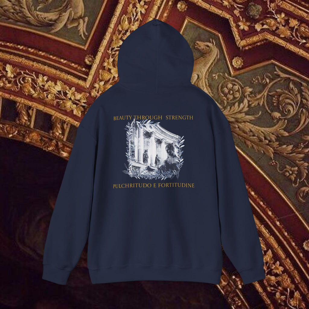 Beauty Through Strength Classically-Inspired Cotton Graphic Hoodie Back Version