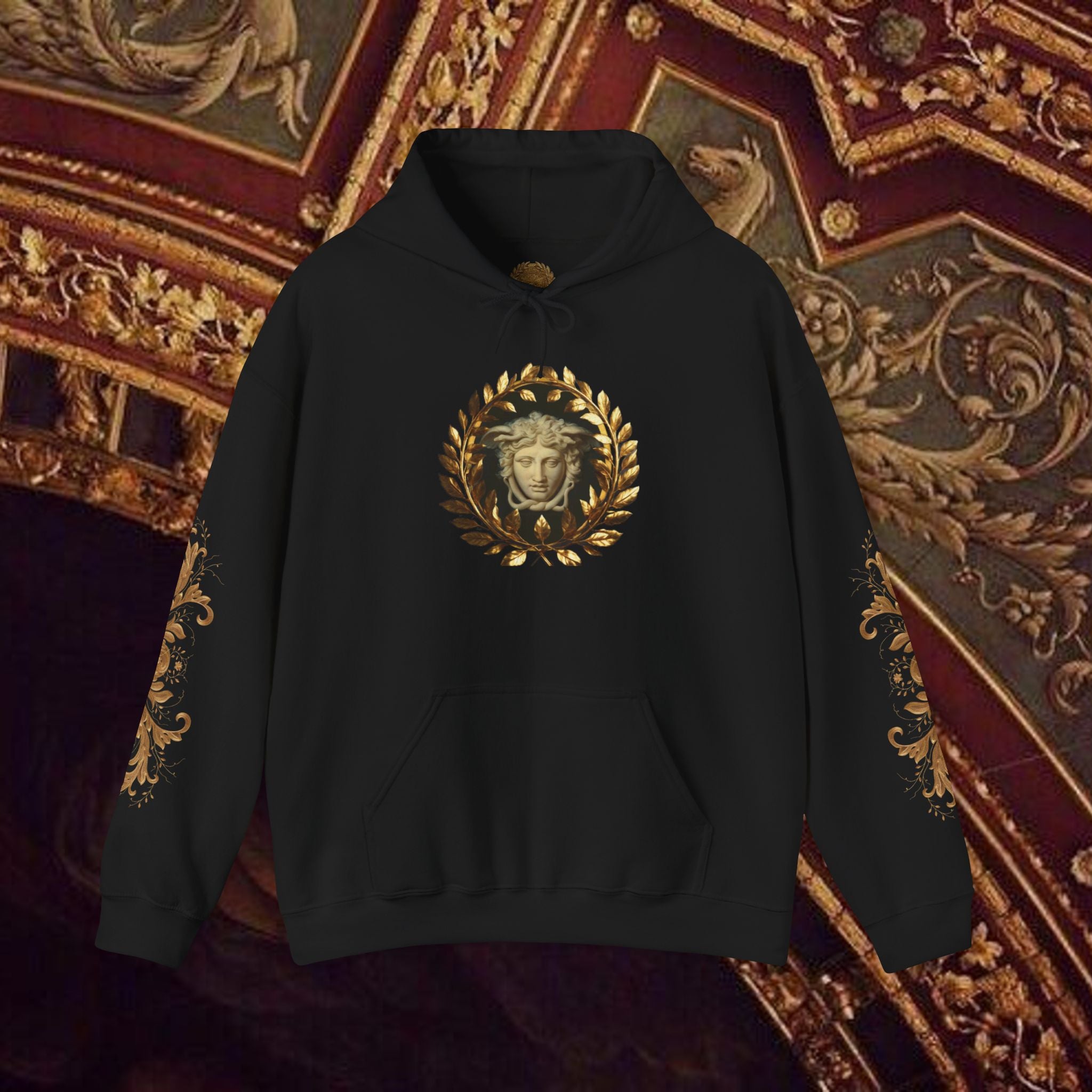 Medusa's Gaze Classical Mythology Inspired Unisex Heavy Blend Hooded Graphic Sweatshirt
