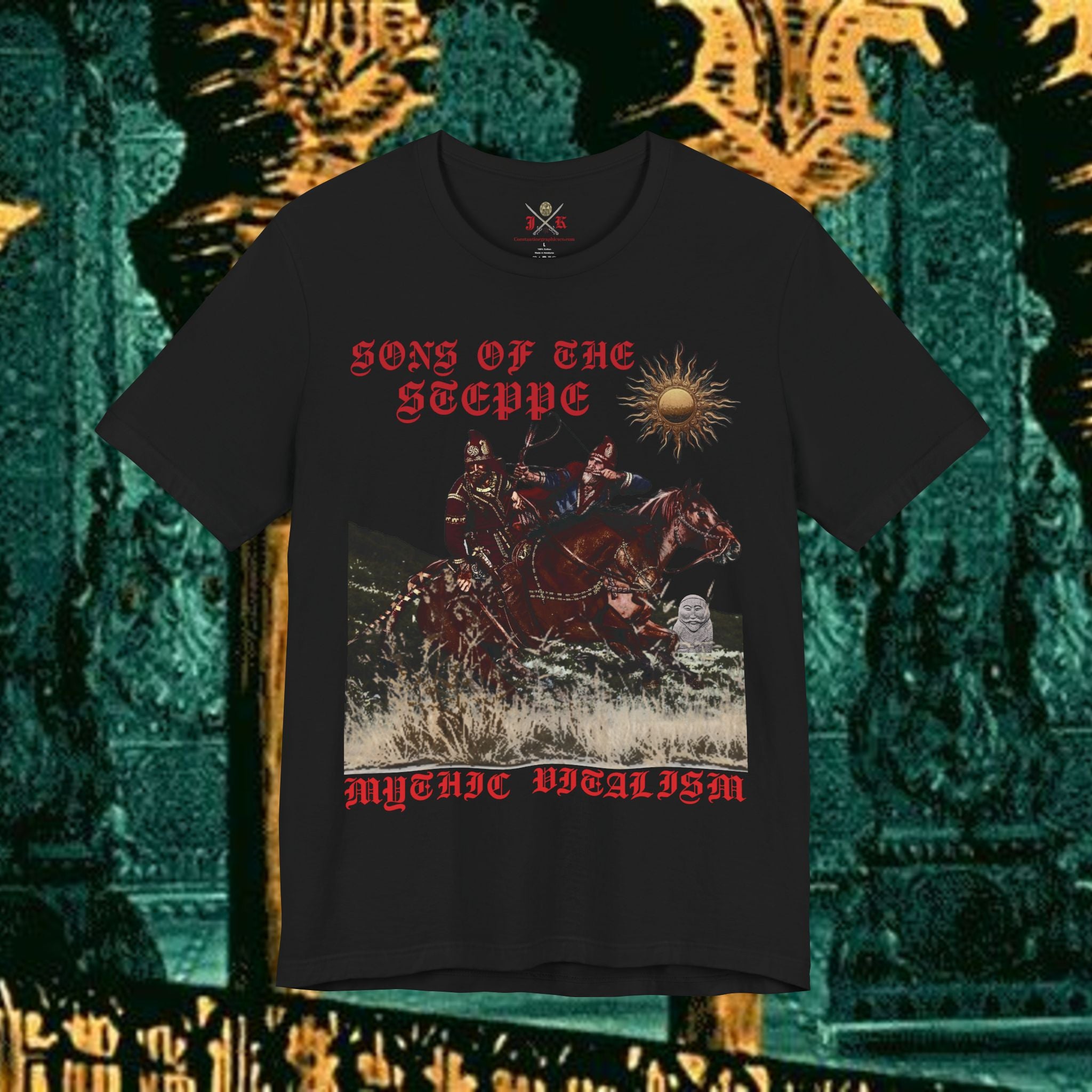Sons of the Steppe Graphic Tee Mythical Medieval Fantasy Inspired Graphic T Shirt Front Version