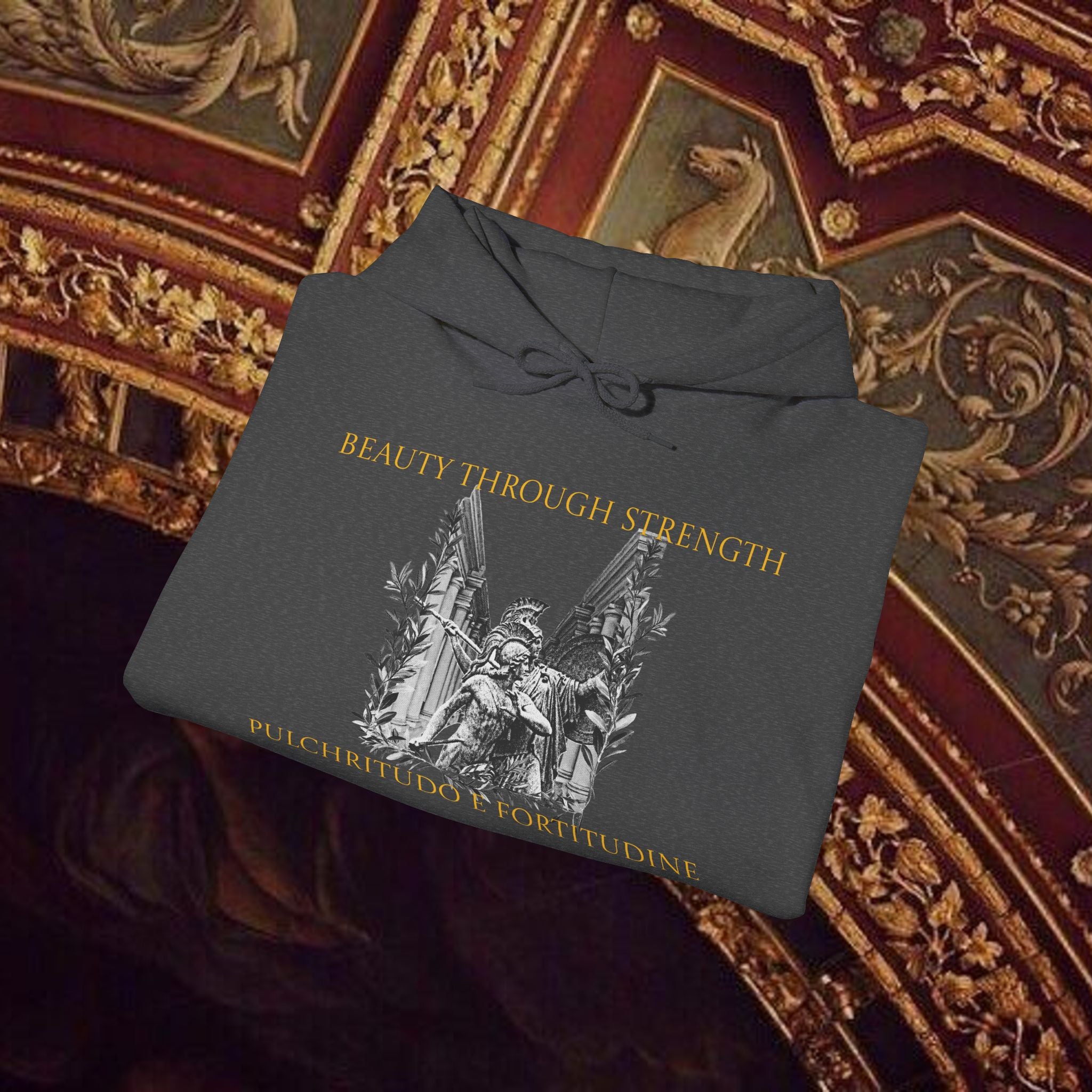 The Goddess's Protection Classically-Inspired Cotton Graphic Hoodie