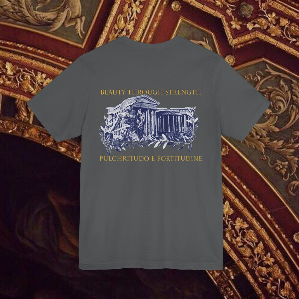 Guardian of the Temple Classically- Inspired Cotton Graphic T Shirt Back Version