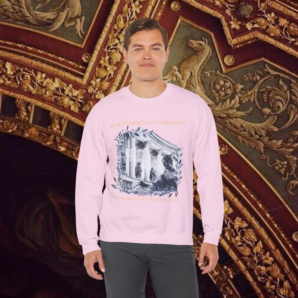 Beauty Through Strength Classically-Inspired Cotton Graphic Sweatshirt