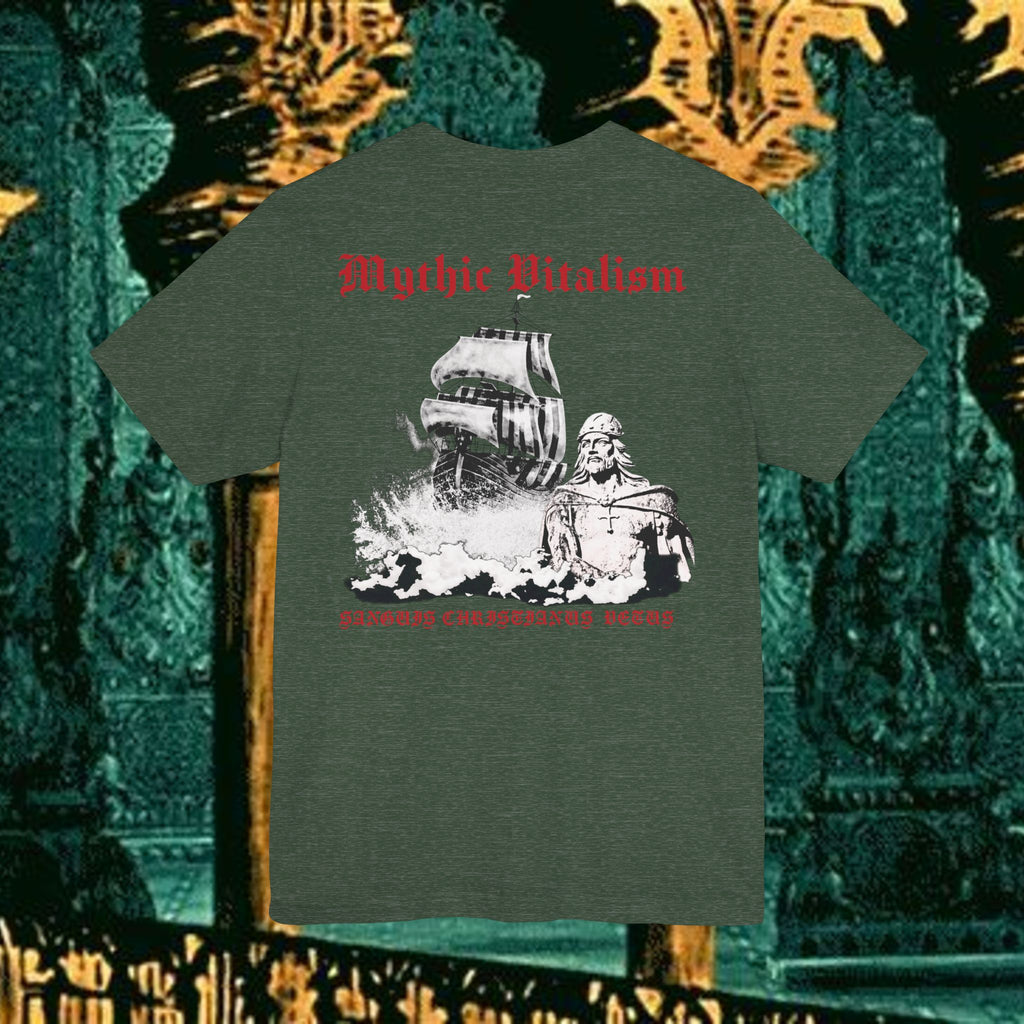 Mythic Vitalism, Sanguis Christianus Vetus Exploration and Adventure Inspired Graphic T Shirt Back Version