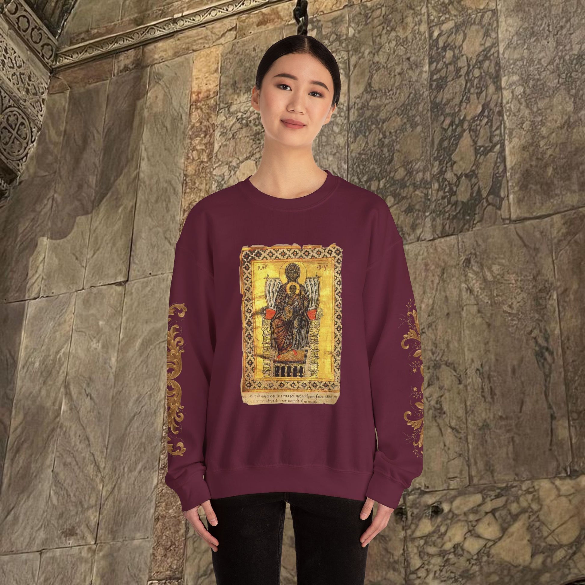 Byzantine Manuscript Art Sweatshirt Ancient design