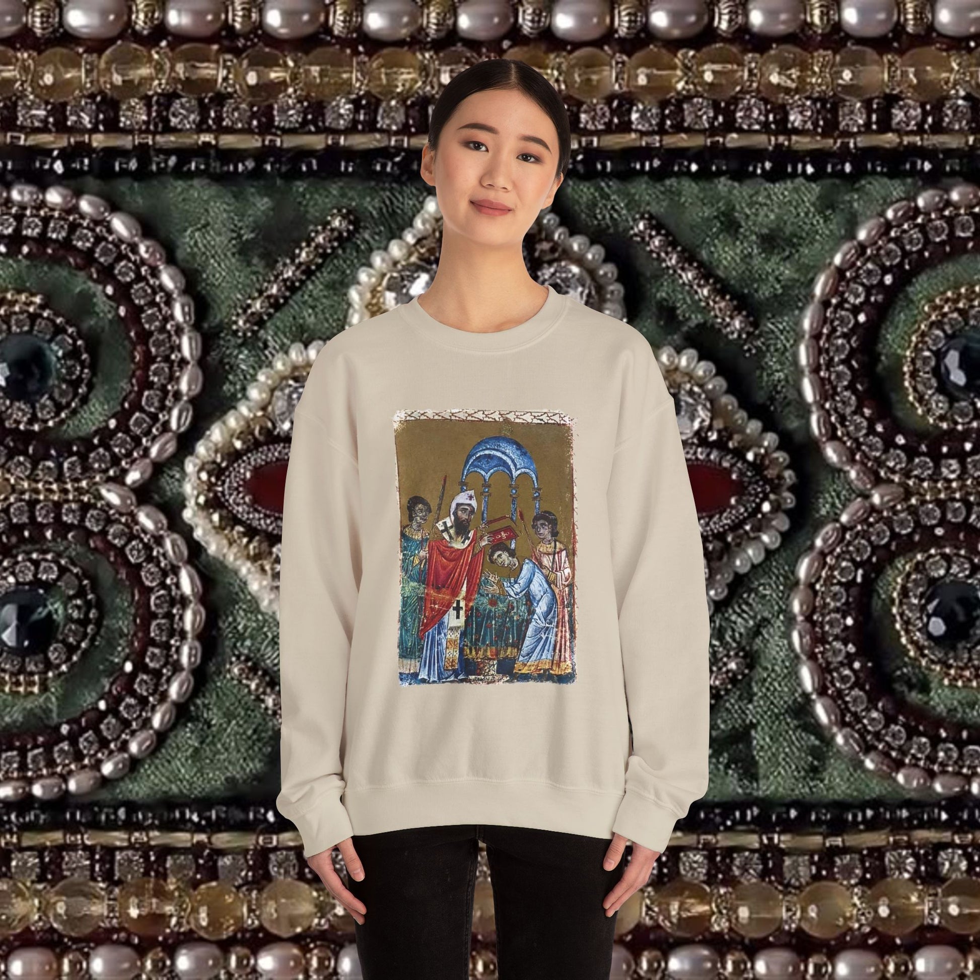 Armenian Manuscript Crewneck Graphic Sweatshirt