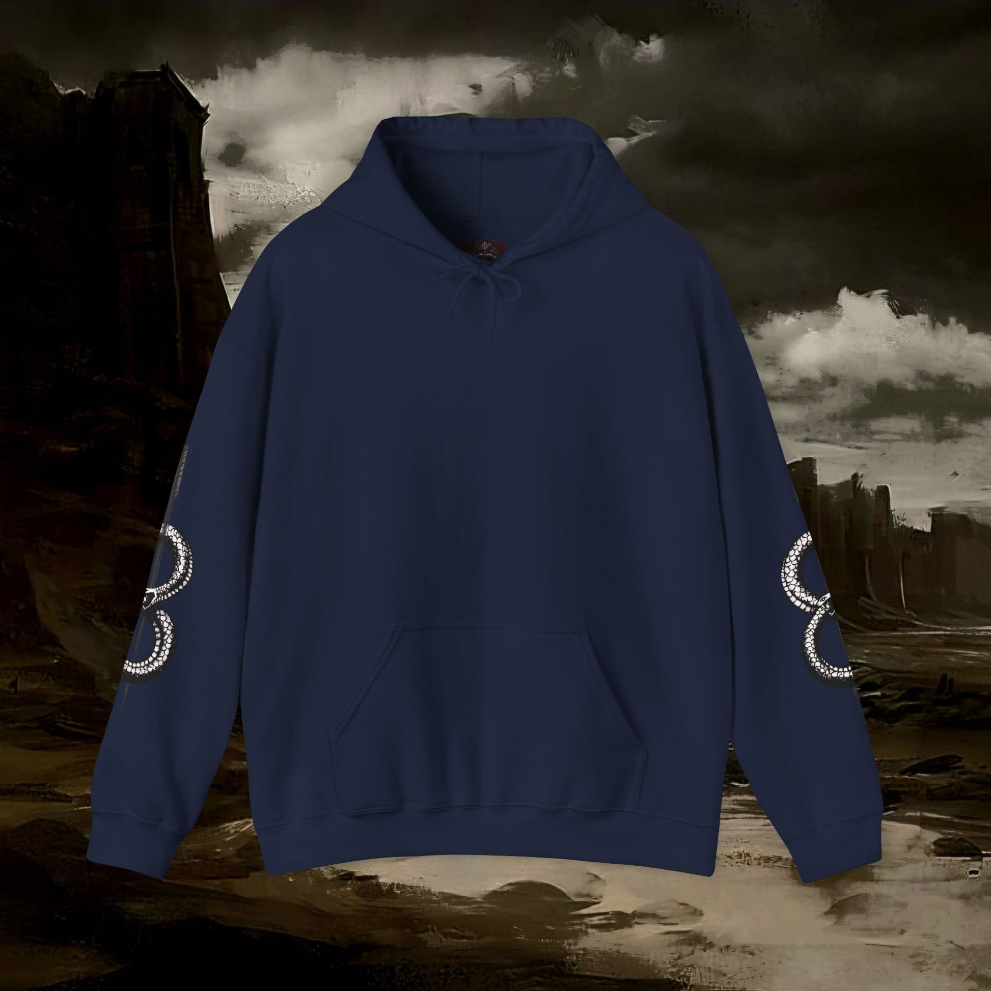 The Barbarian's Fate Medieval Dark Fantasy Inspired Graphic Hoodie back version
