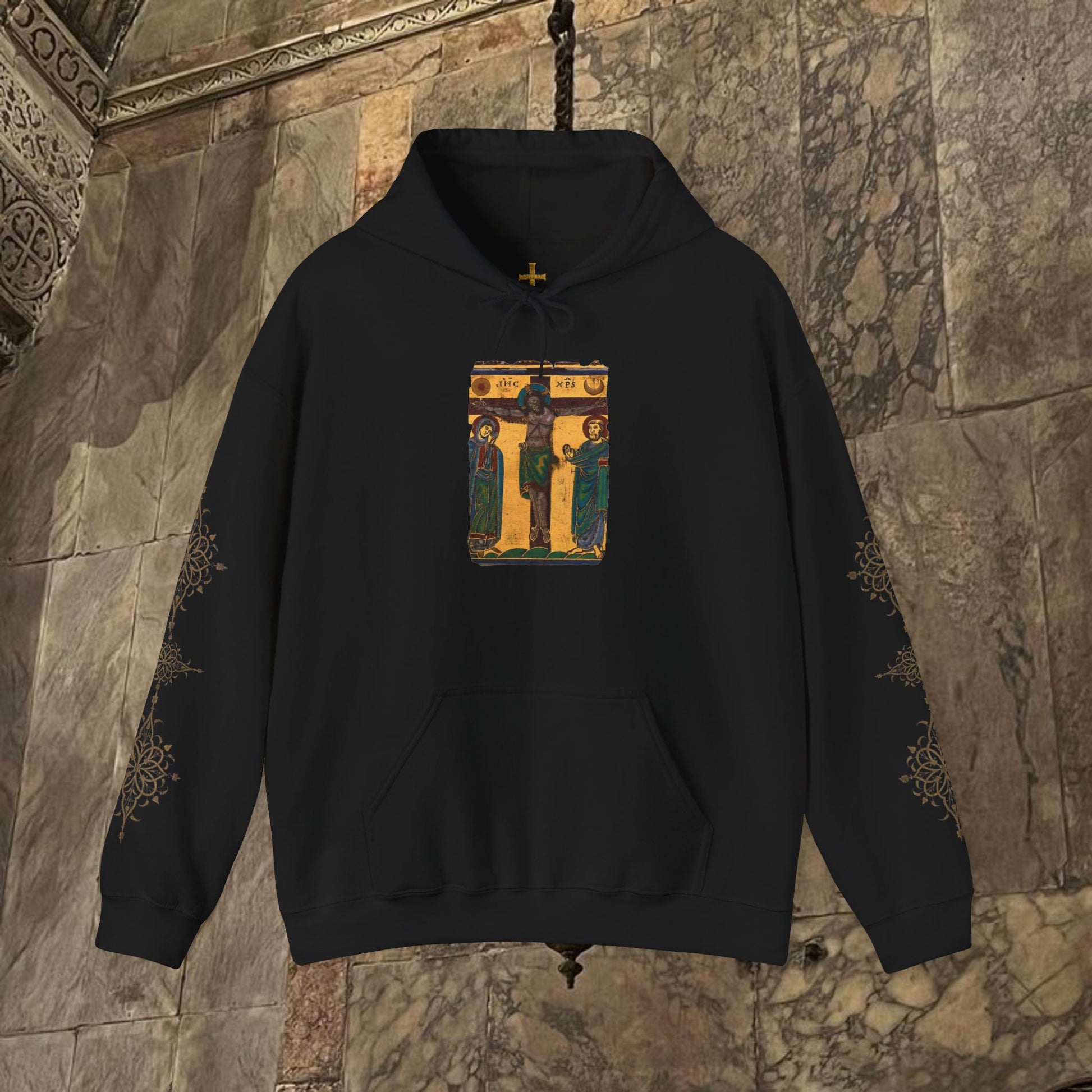 Byzantine Icon Art Hoodie - Classical Religious Design