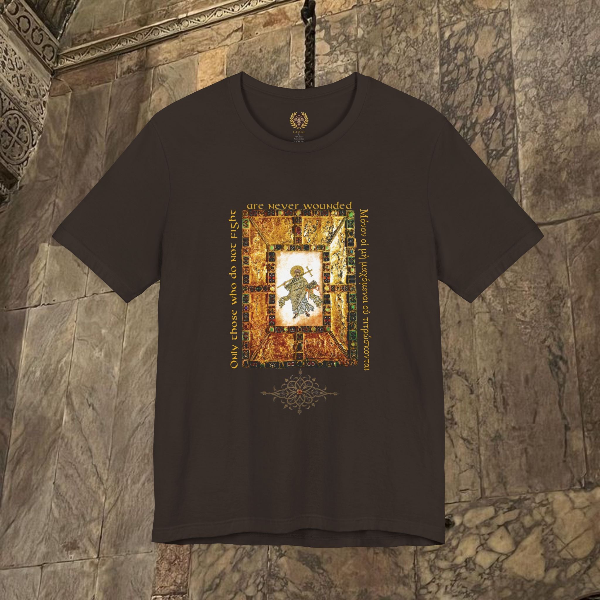 The Scholar's Manuscript Byzantine Inspired Medieval Cotton Graphic T-Shirt