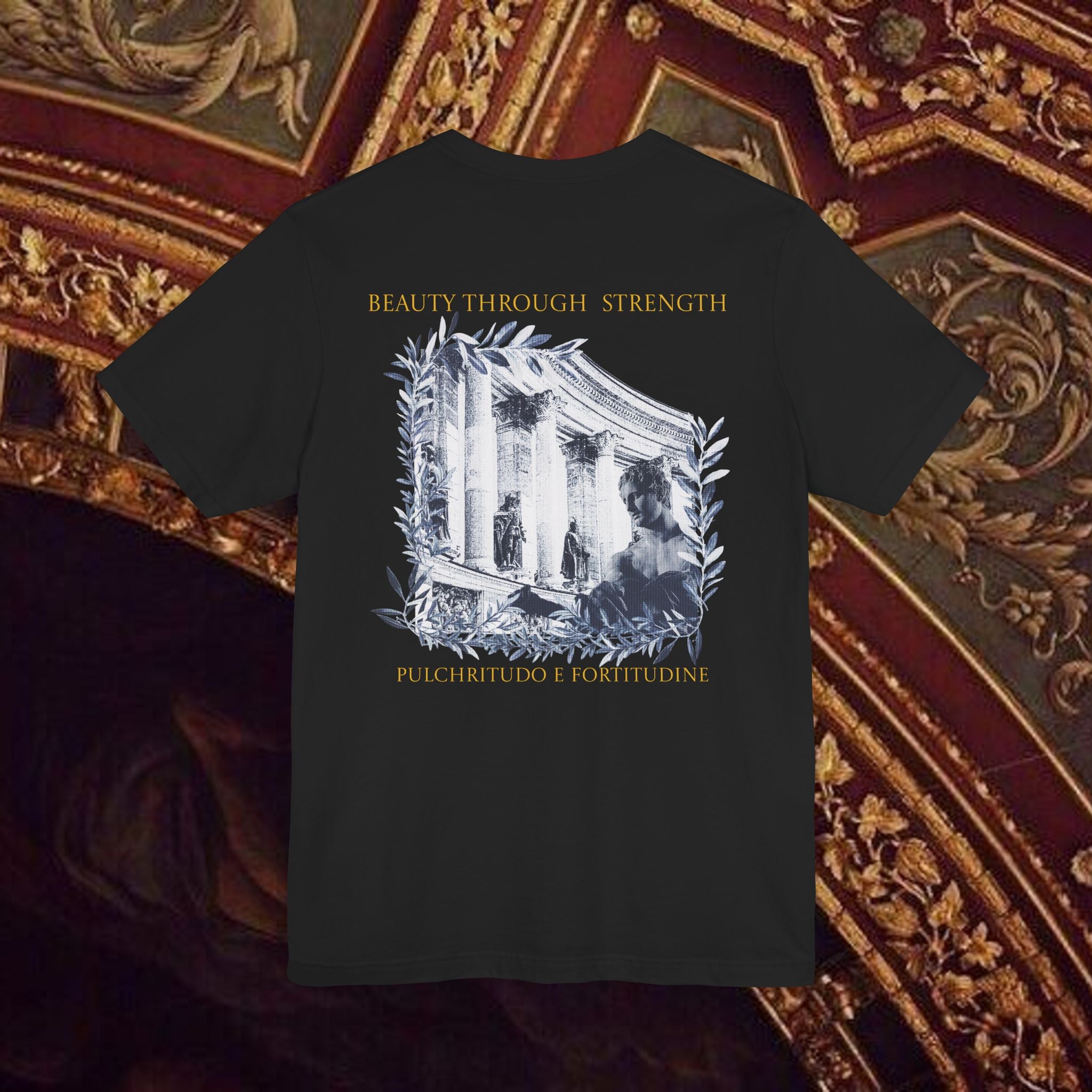 Beauty Through Strength Classically-Inspired Cotton Graphic Shirt Back Version