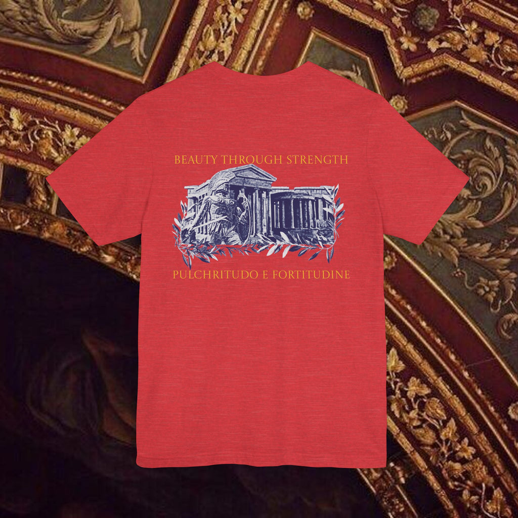 Guardian of the Temple Classically- Inspired Cotton Graphic T Shirt Back Version