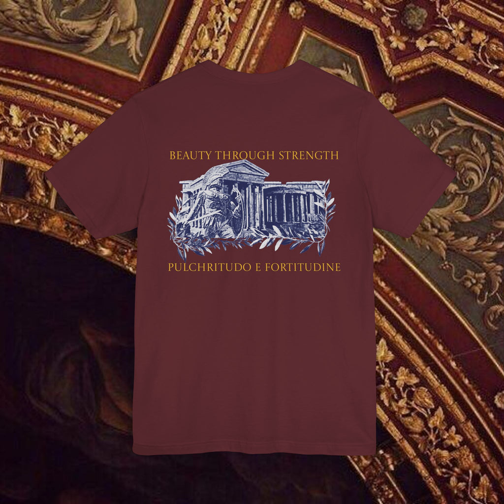 Guardian of the Temple Classically- Inspired Cotton Graphic T Shirt Back Version