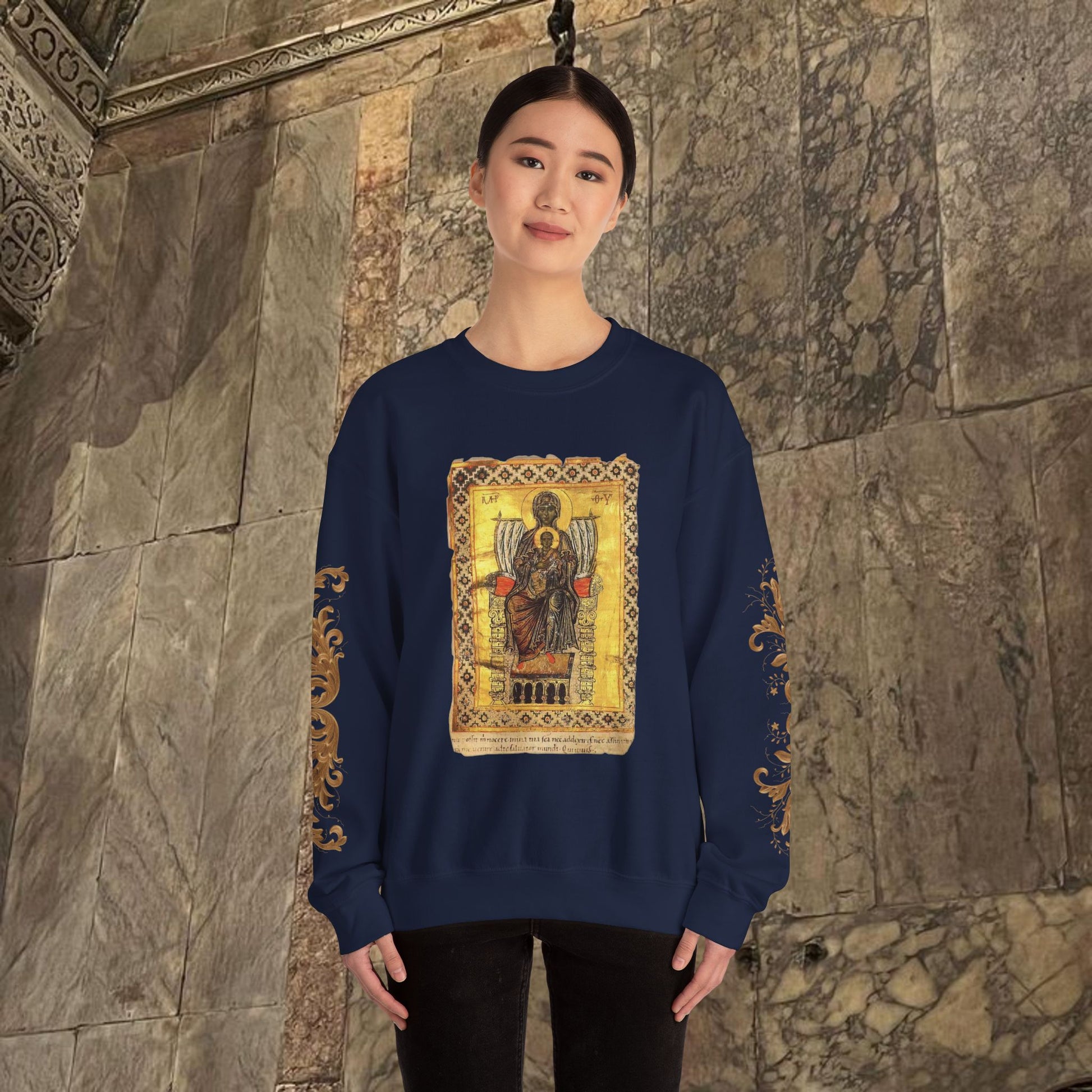 Byzantine Manuscript Art Sweatshirt Ancient design