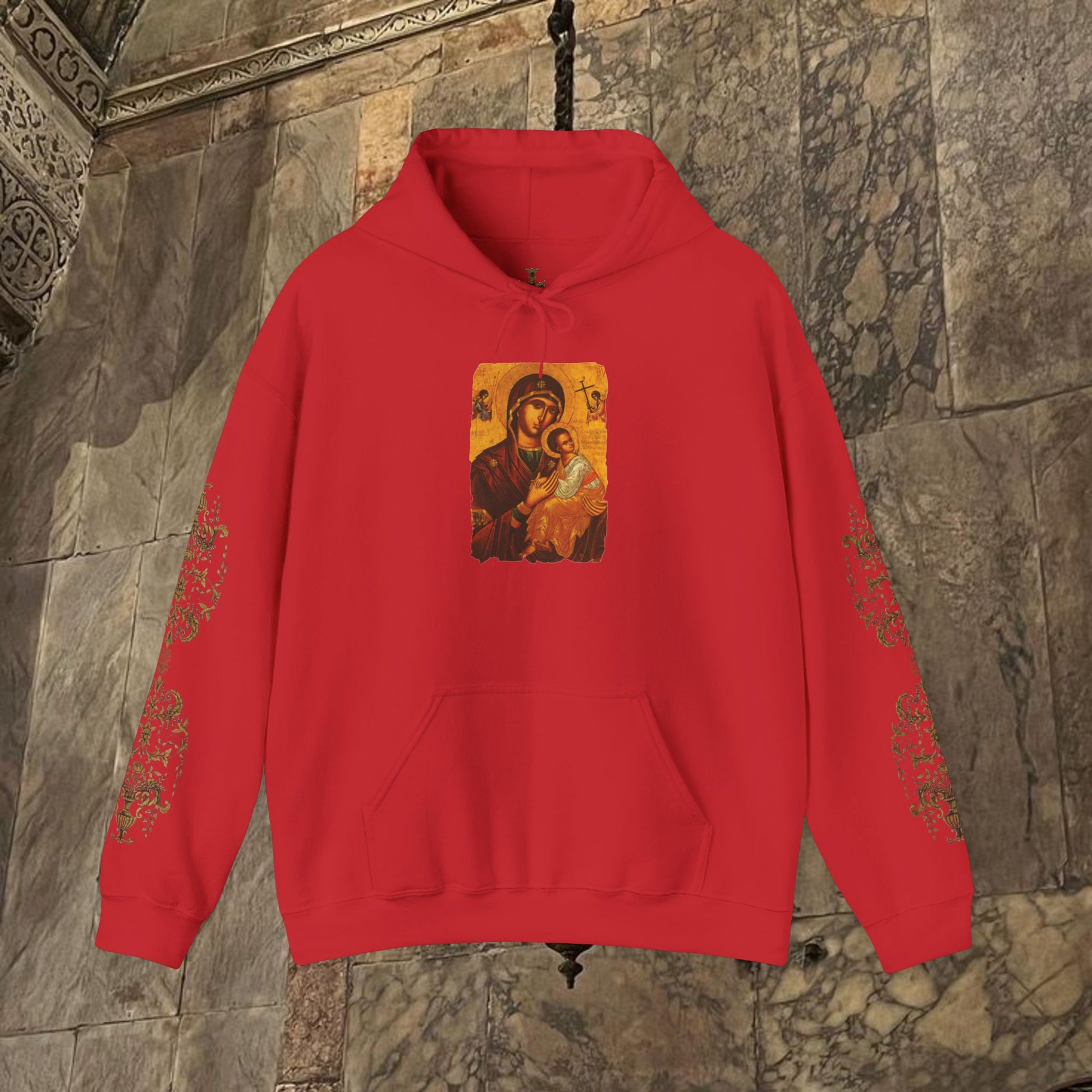Byzantine Art Hoodie - Mother and Child Design