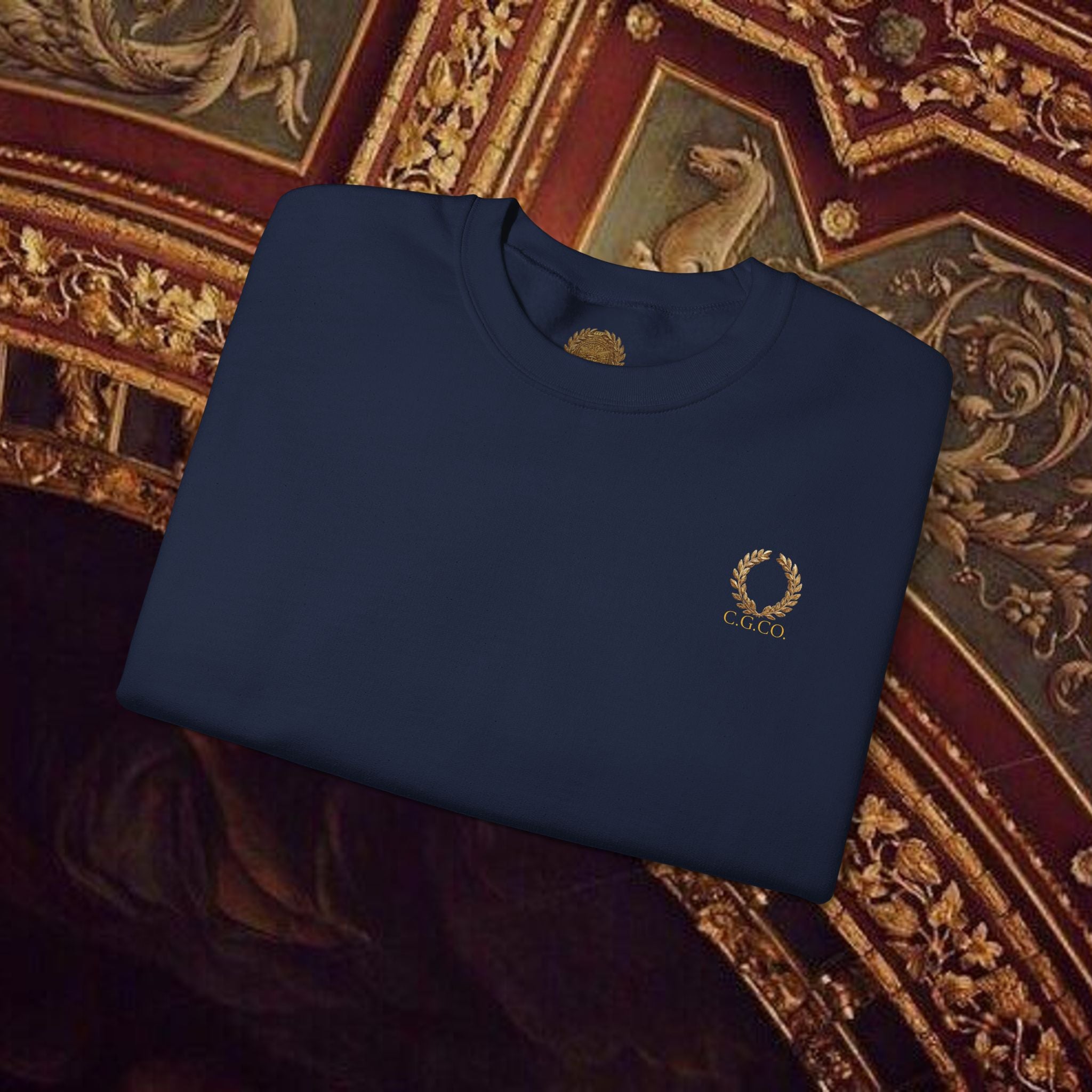 Guardian of the Temple Classically- Inspired Cotton Graphic Sweatshirt Back Version