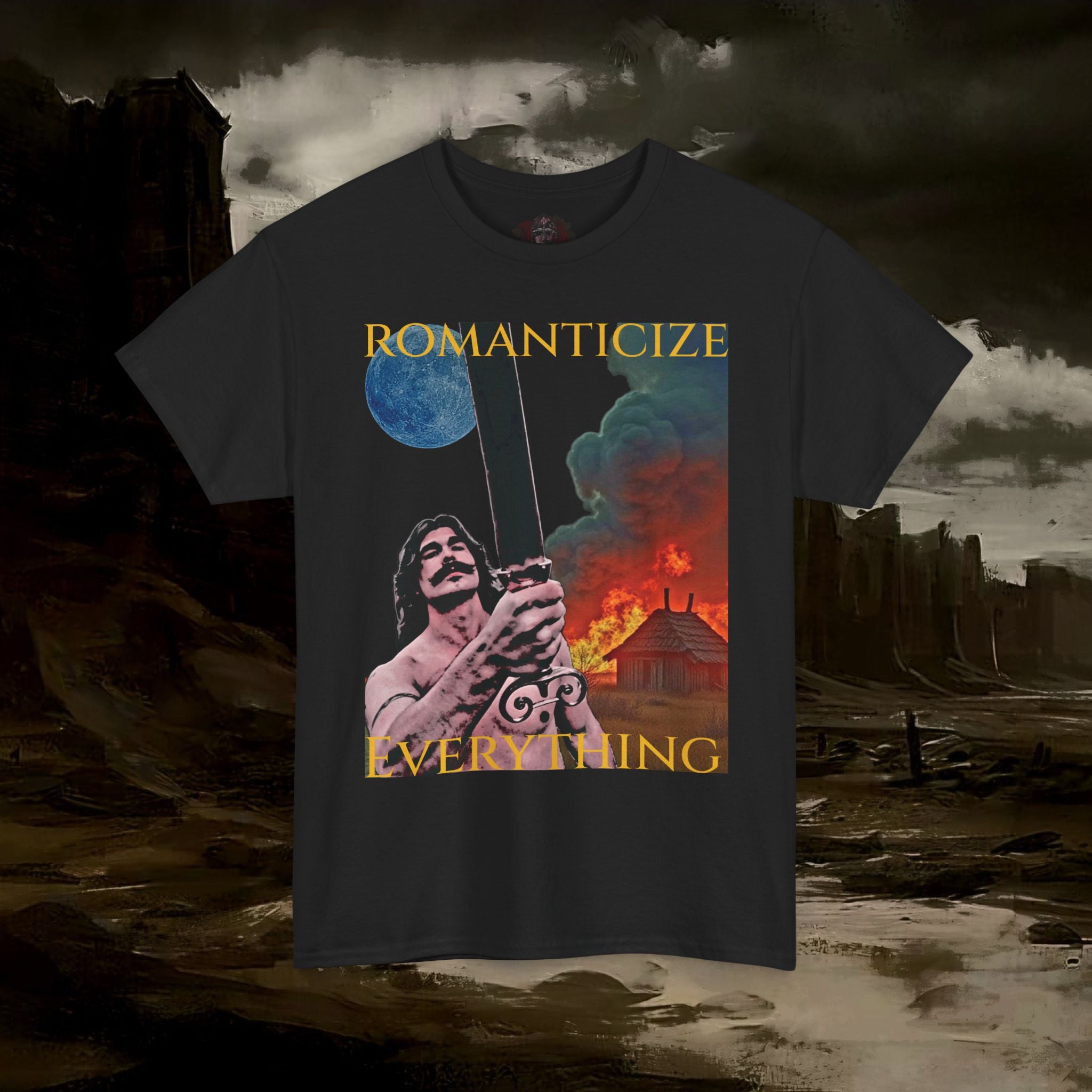 The Barbarian's Mirror Unisex Tee with Vintage Design Casual Wear, Everyday Style