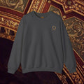 Guardian of the Temple Classically- Inspired Cotton Graphic Sweatshirt Back Version