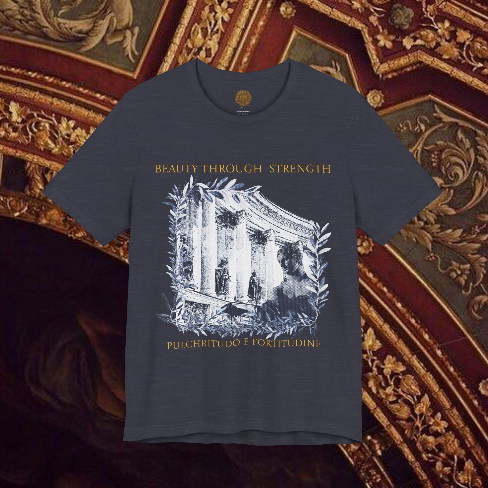 Beauty Through Strength Classically-Inspired Cotton Graphic T-Shirt