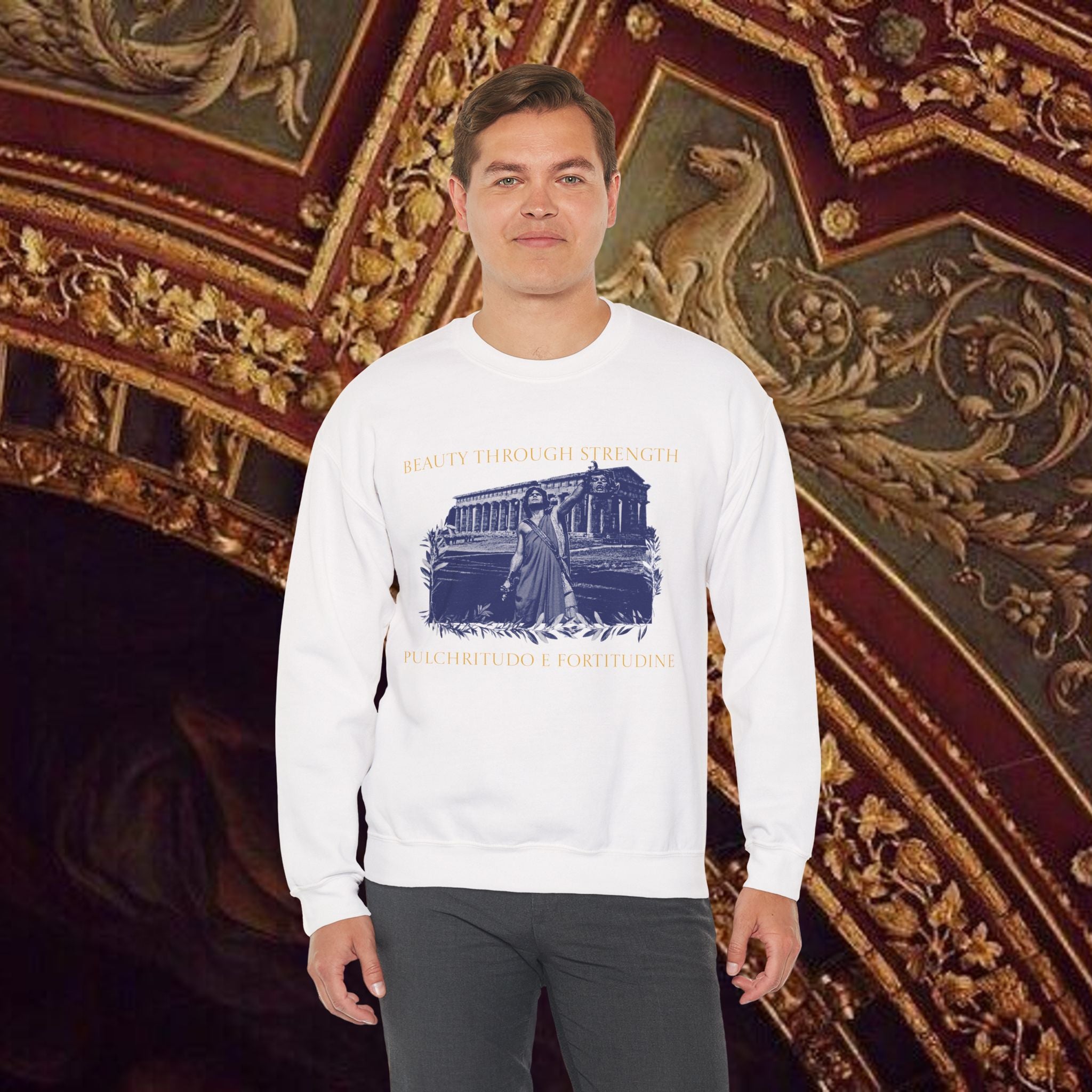 The Hero's Victory Classically-Themed Cotton Graphic T Sweatshirt