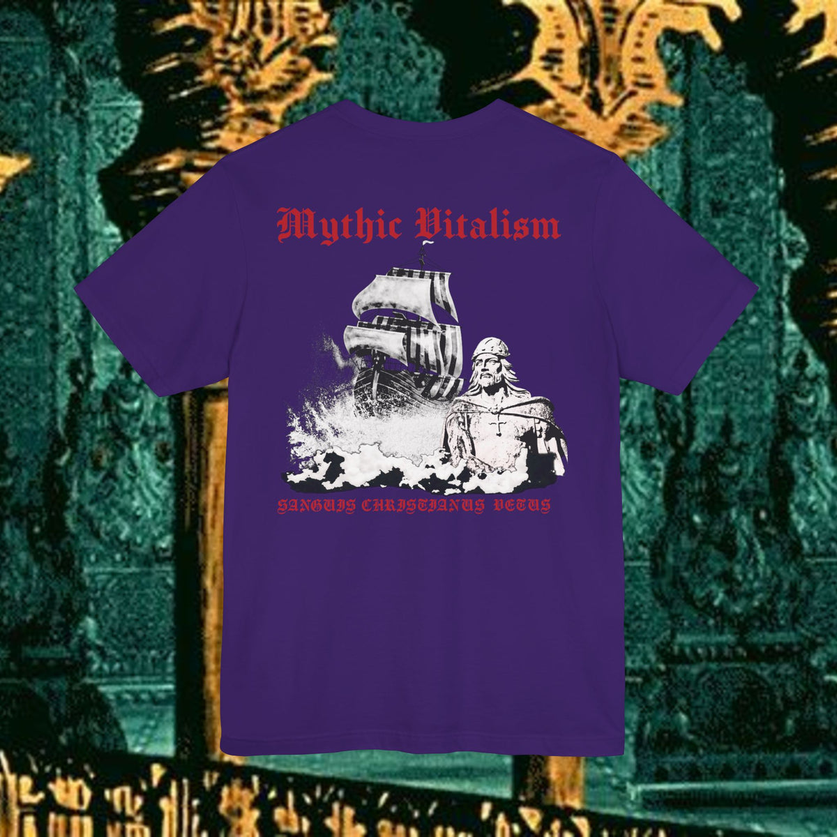 Mythic Vitalism, Sanguis Christianus Vetus Exploration and Adventure Inspired Graphic T Shirt Back Version