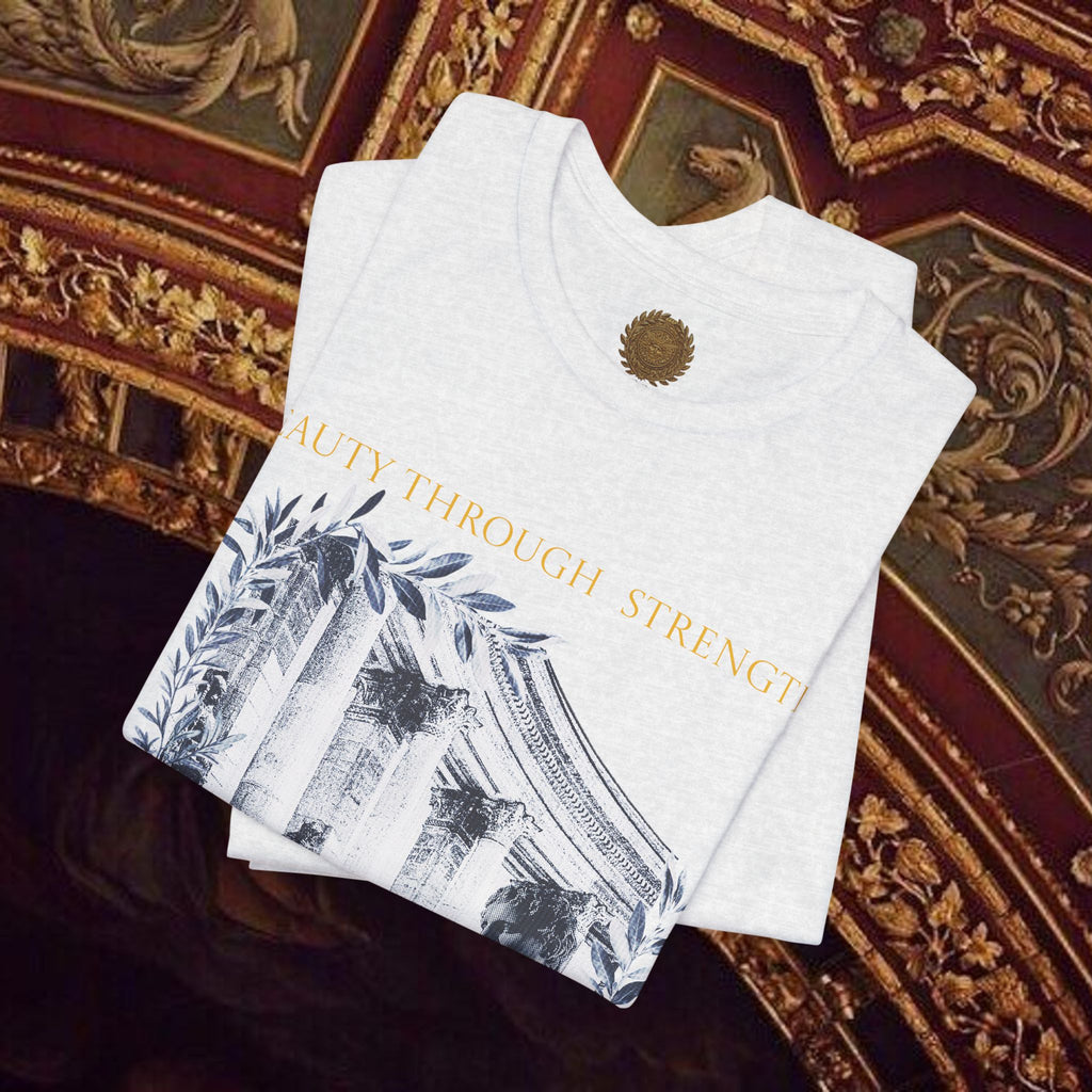 Beauty Through Strength Classically-Inspired Cotton Graphic T-Shirt