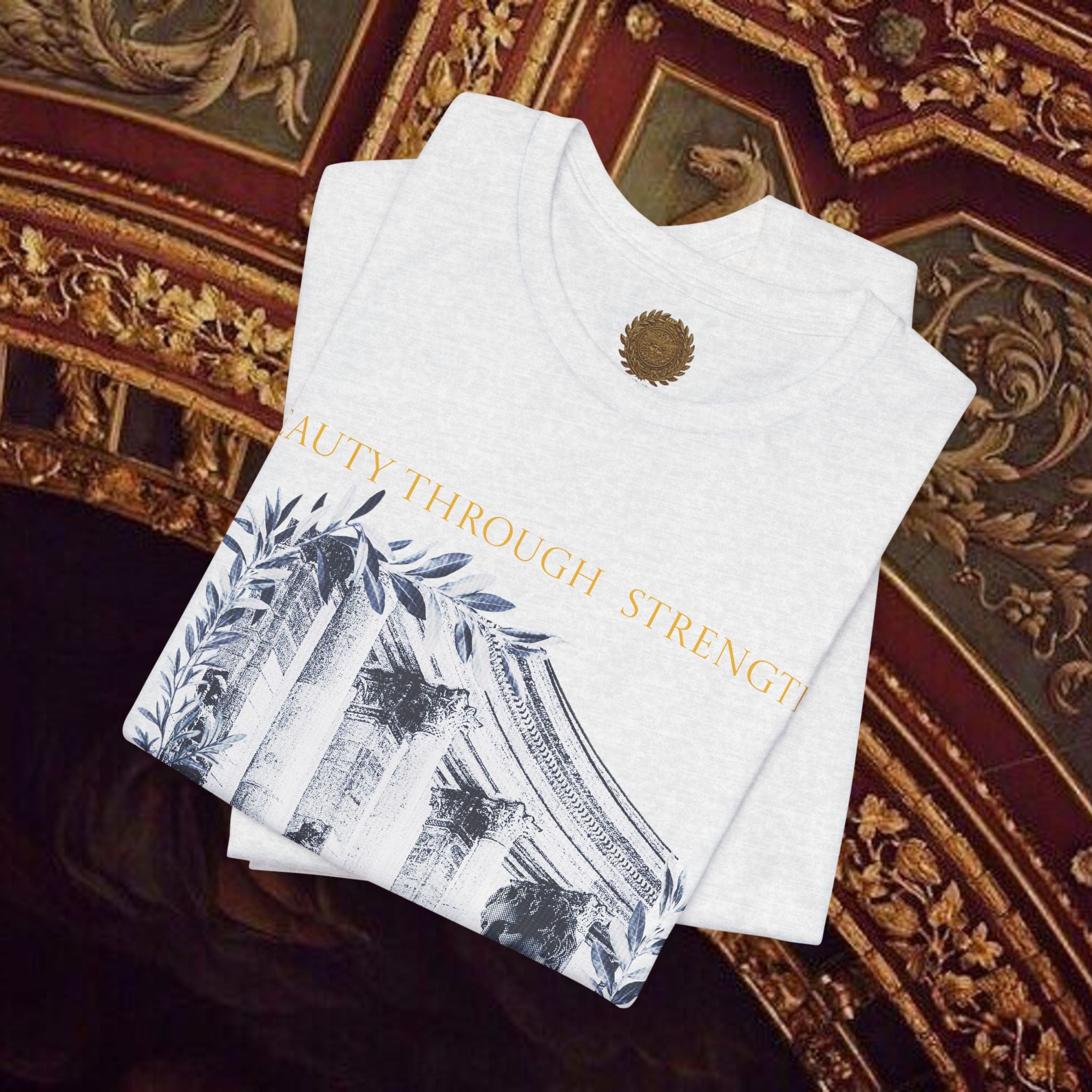 Beauty Through Strength Classically-Inspired Cotton Graphic T-Shirt