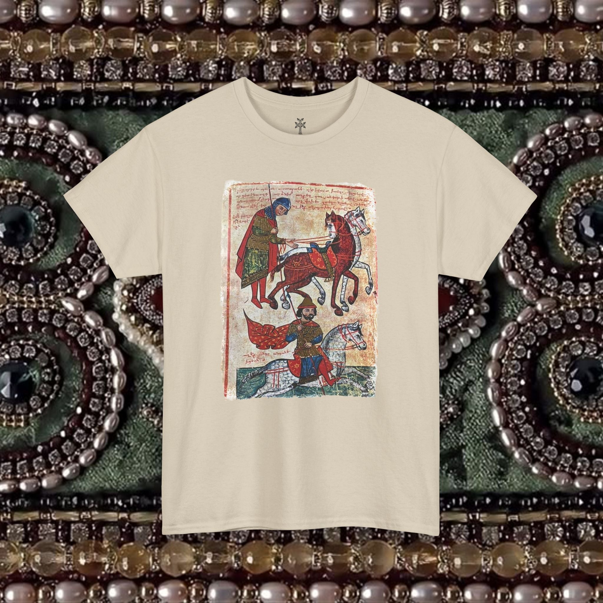 Ancient Armenian Manuscript Art T-Shirt - Sacred Heritage Design