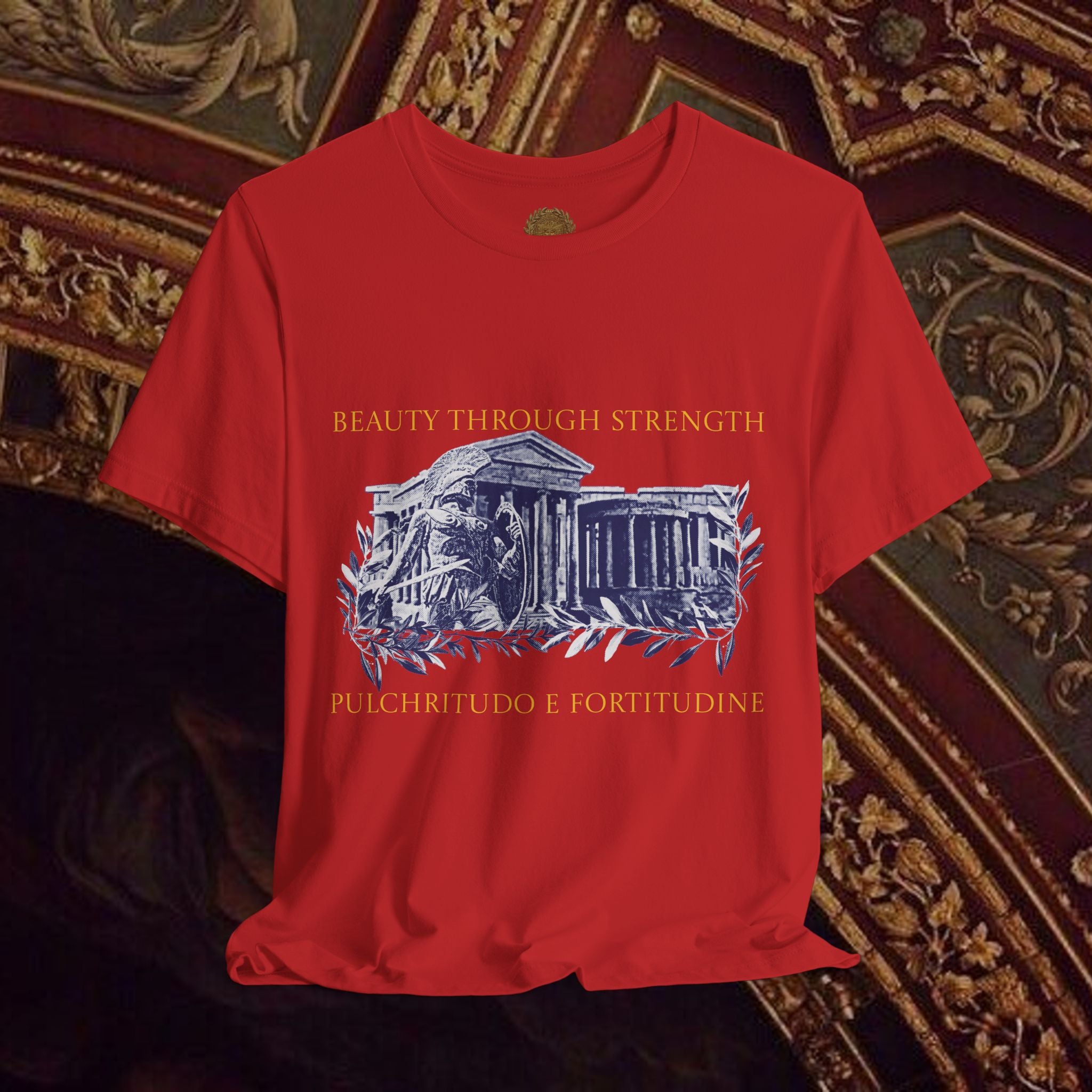Guardian of the Temple Classically- Inspired Cotton Graphic T Shirt