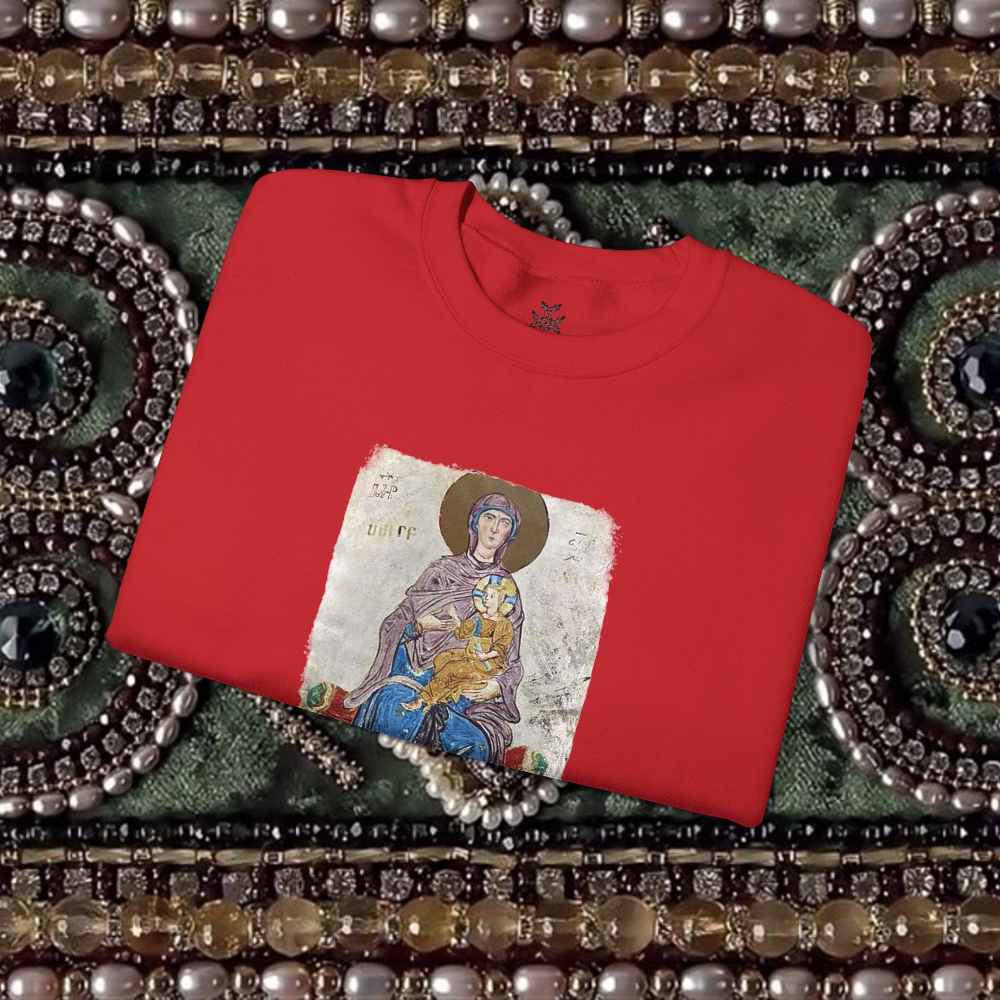 Medieval Armenian Manuscript Art Cotton Graphic Sweatshirt