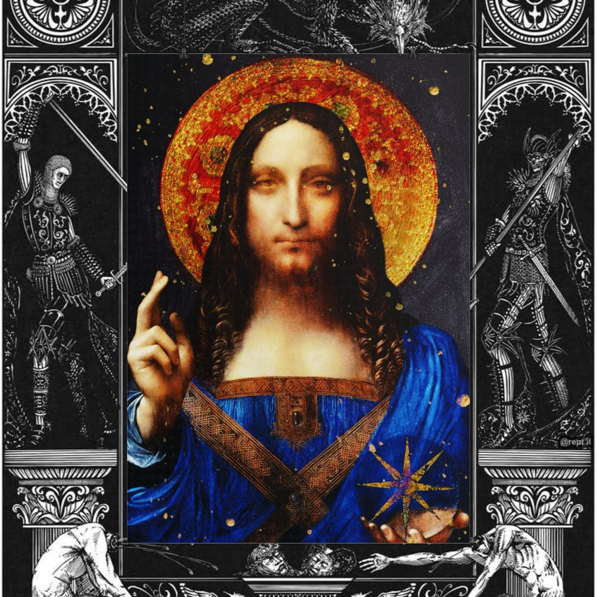 Leonardo da Vinci's Salvator Mundi Remixed Fine Art Print