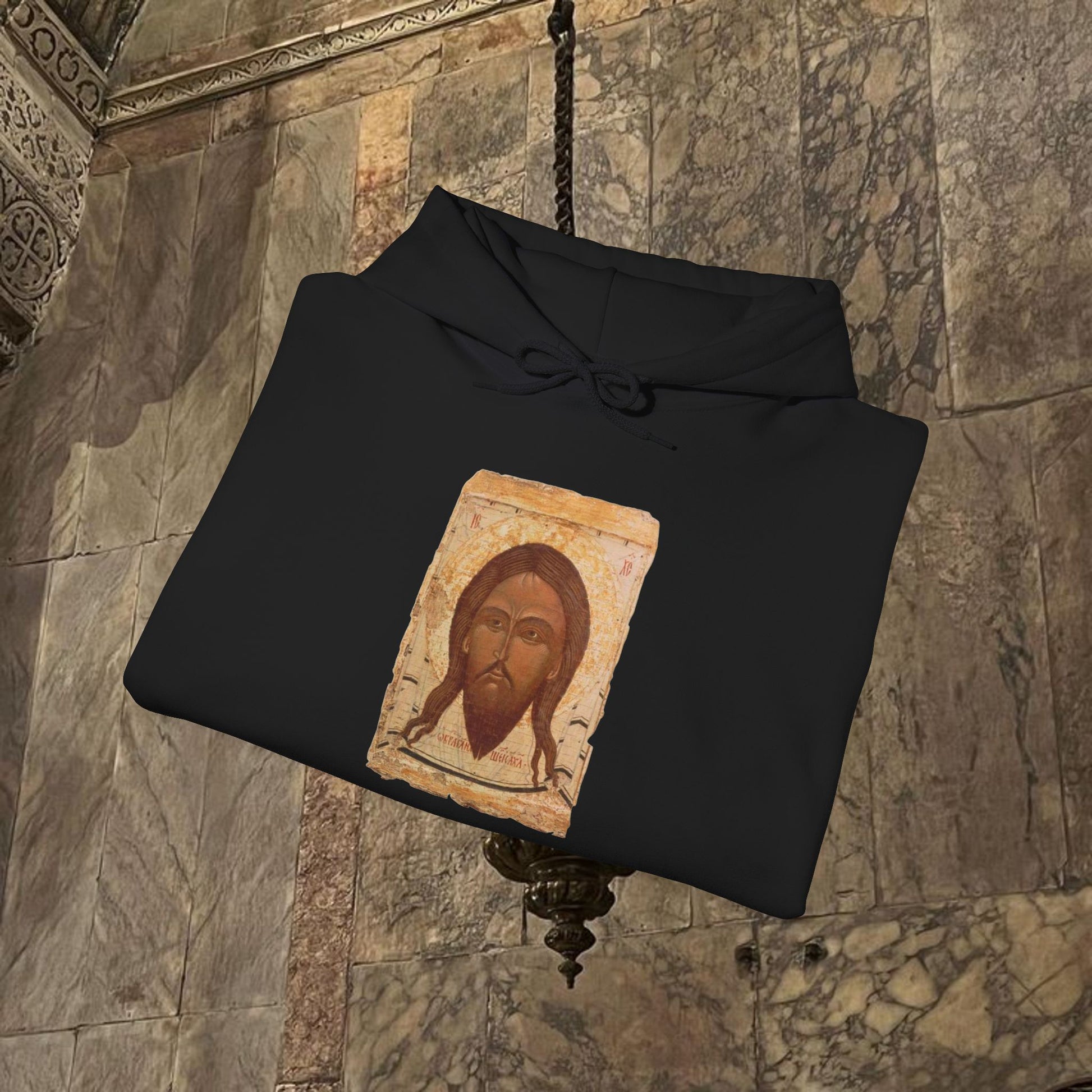 Byzantine Icon Art Hoodie - Divine Sacred Figure