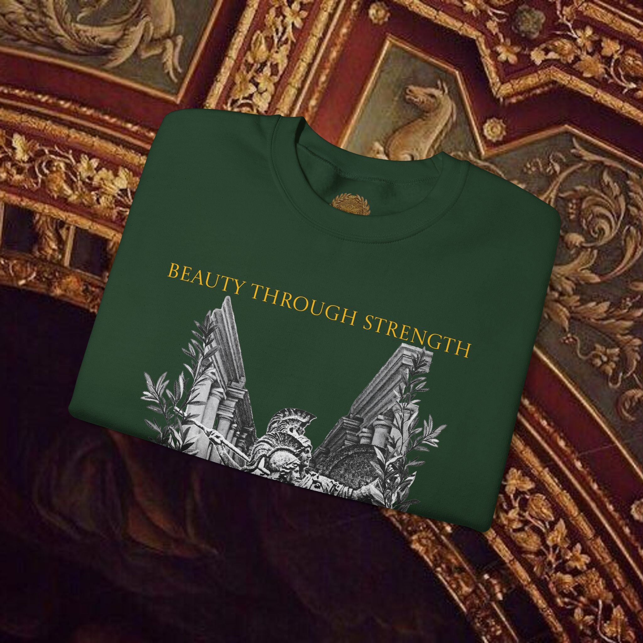 The Goddess's Protection Classically-Inspired Cotton Graphic Sweatshirt