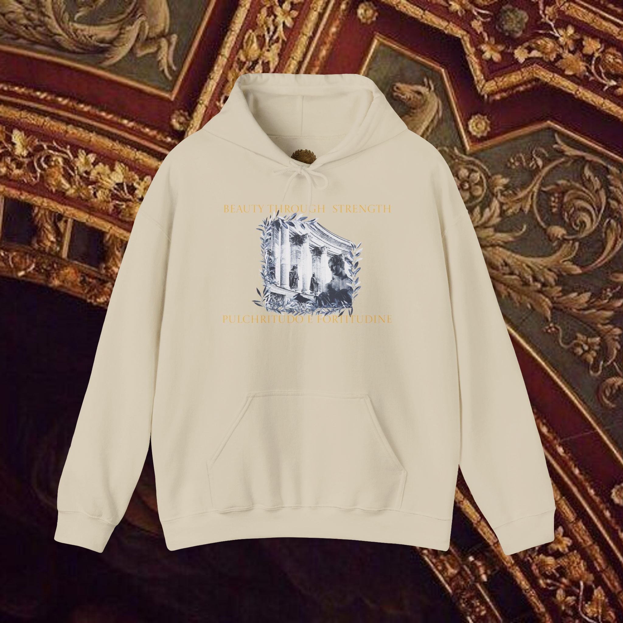 Beauty Through Strength Classically-Inspired Cotton Graphic Hoodie