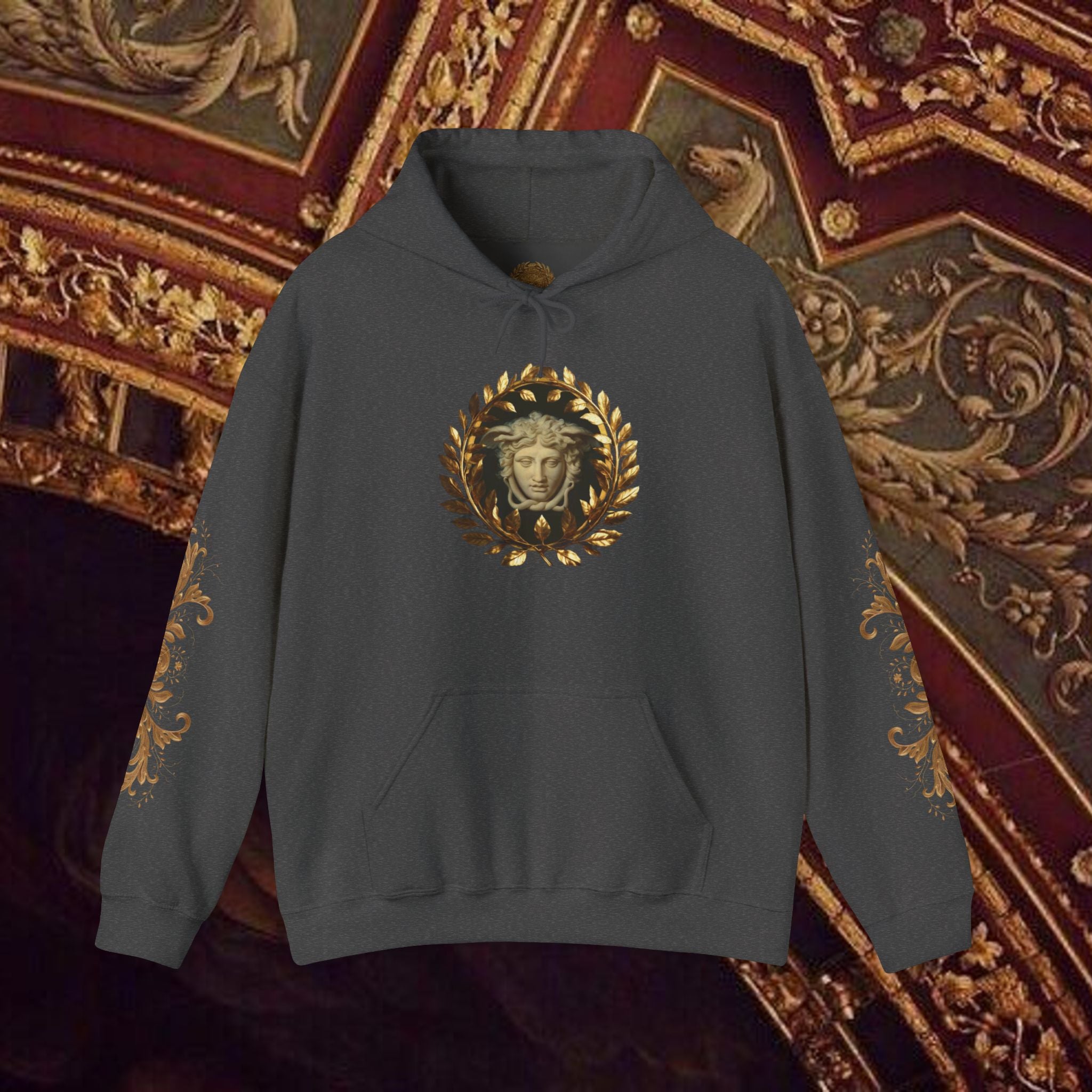 Medusa's Gaze Classical Mythology Inspired Unisex Heavy Blend Hooded Graphic Sweatshirt