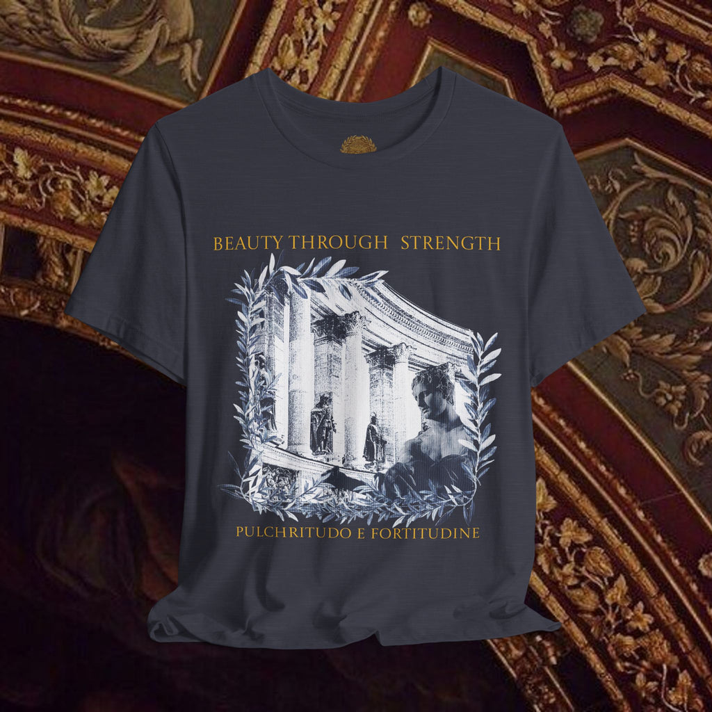Beauty Through Strength Classically-Inspired Cotton Graphic T-Shirt