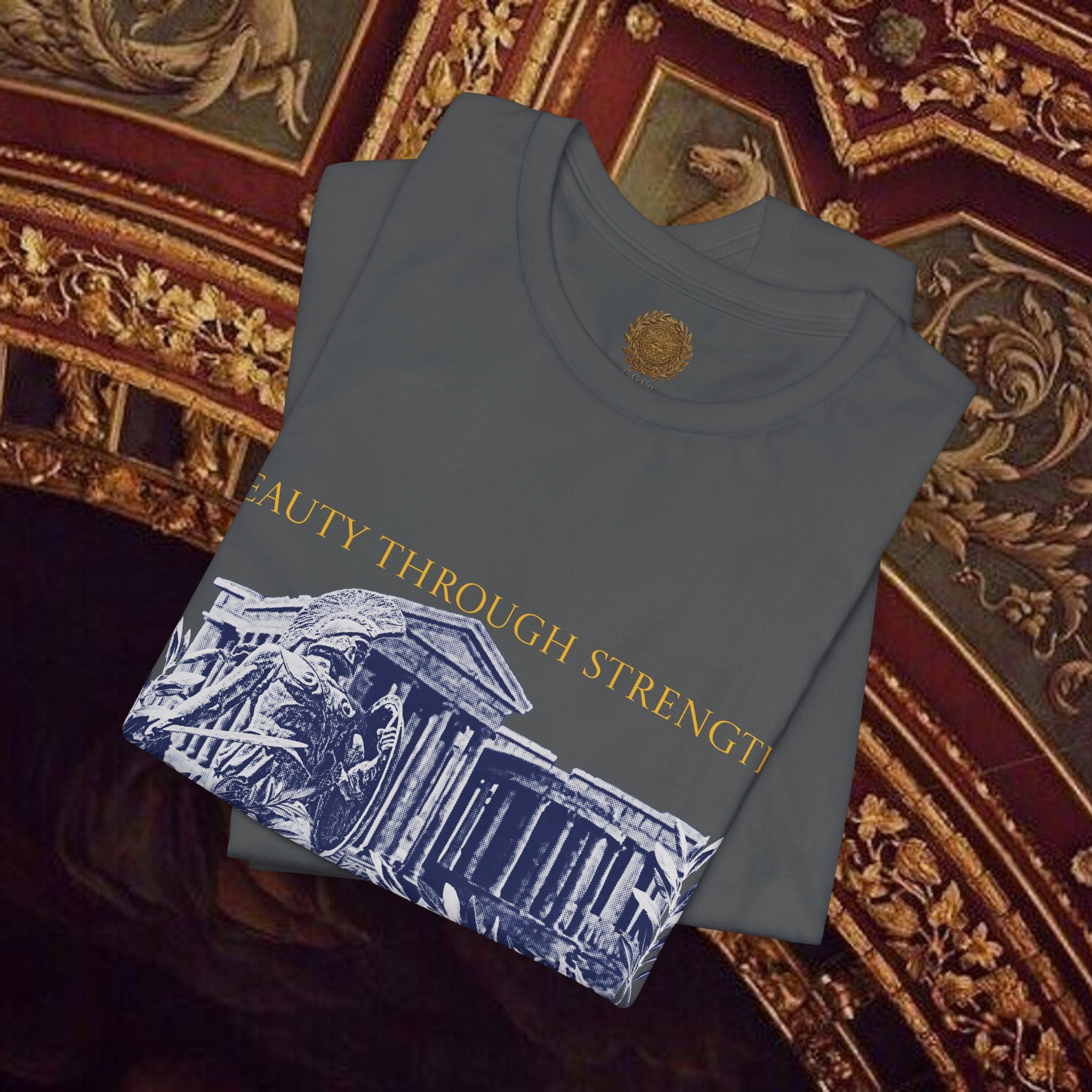 Guardian of the Temple Classically- Inspired Cotton Graphic T Shirt