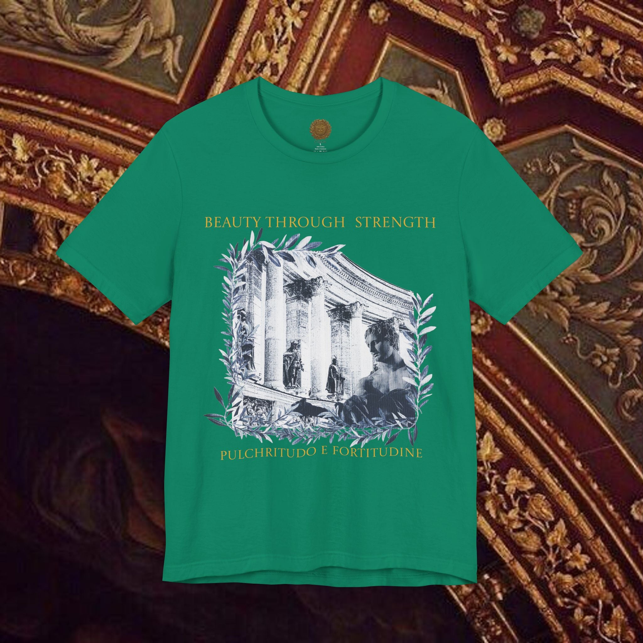 Beauty Through Strength Classically-Inspired Cotton Graphic T-Shirt